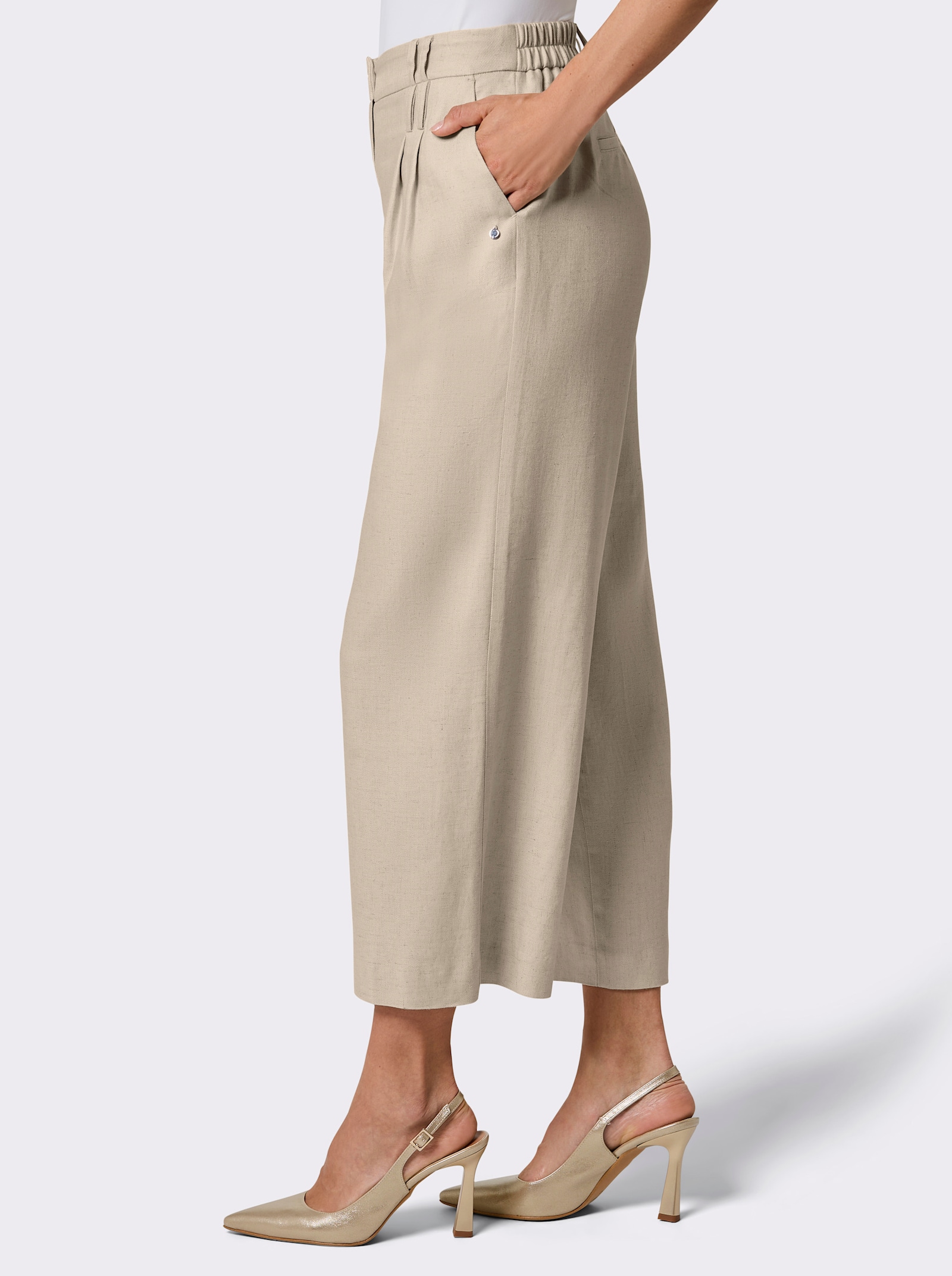 CREATION L PREMIUM Culotte mit Bundfalten - sand-meliert
