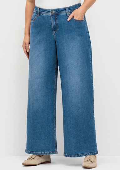sheego Stretchjeans met wijde pijpen - blue denim