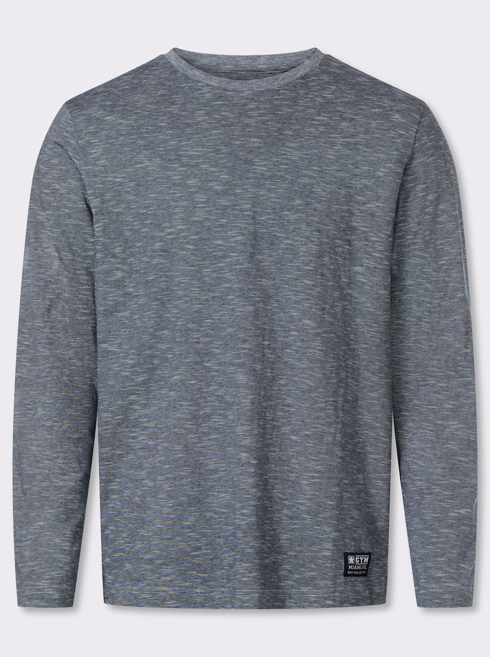 Catamaran Langarmshirt in Melange-Optik - dunkelblau-meliert