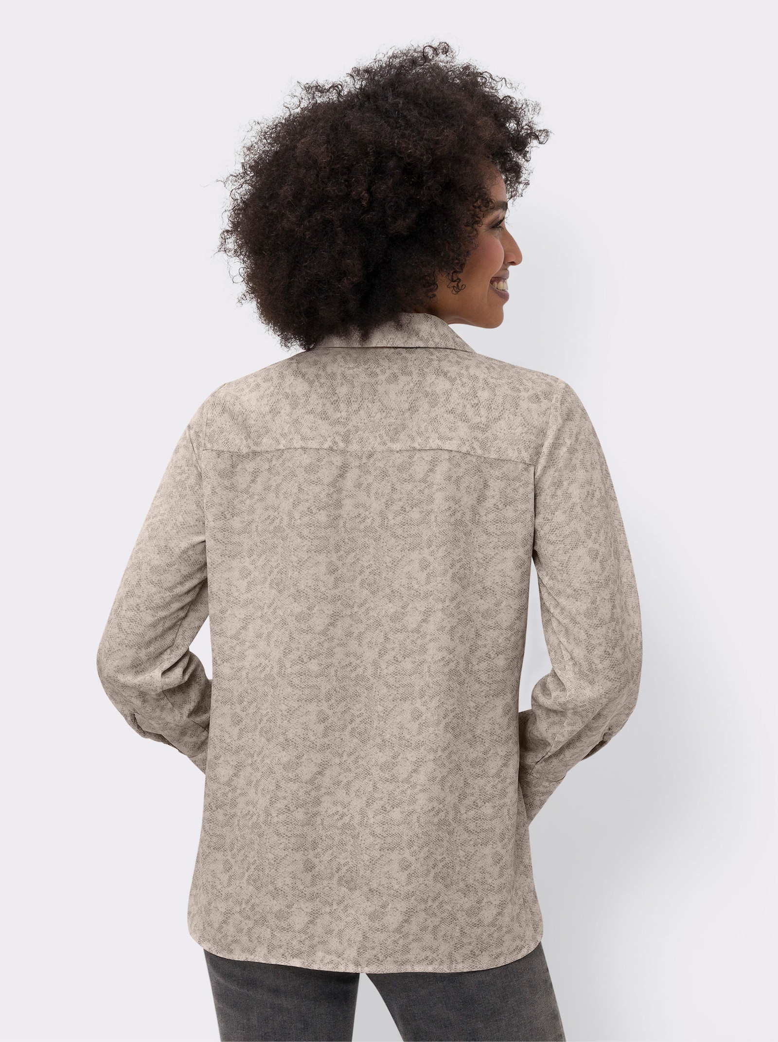 heine Druckbluse mit Snake-Print - champagner-beige-bedruckt