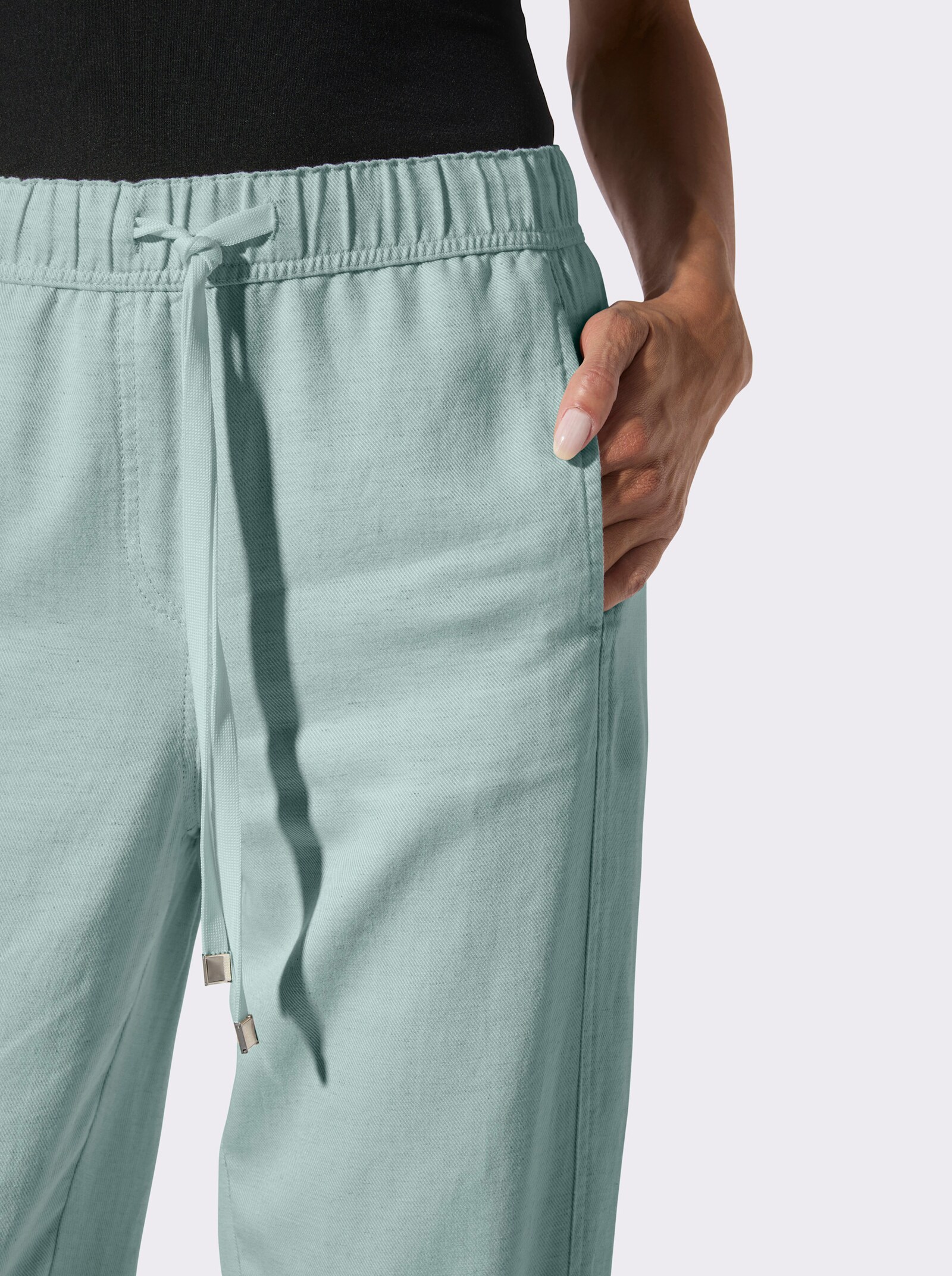 Ascari Edel-Jogpants mit Leinen - kalkmint