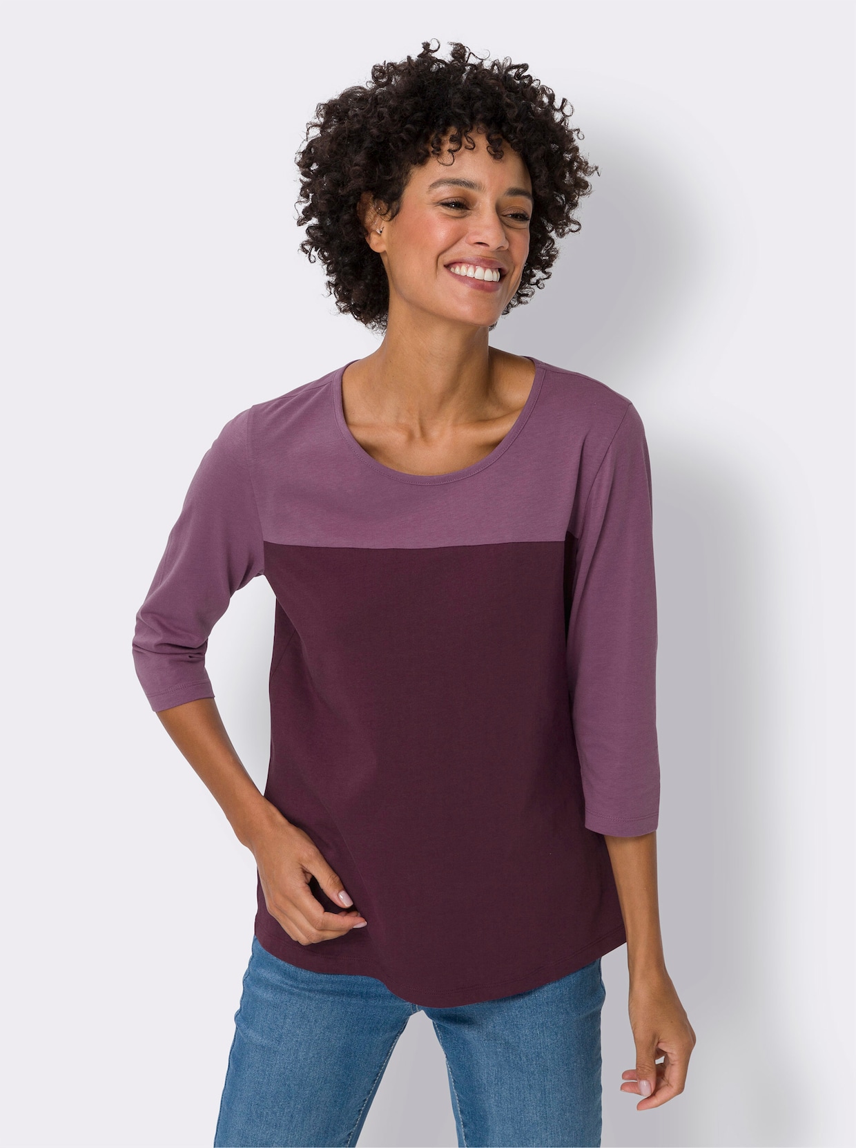 3/4-Arm-Shirt - violett-burgund