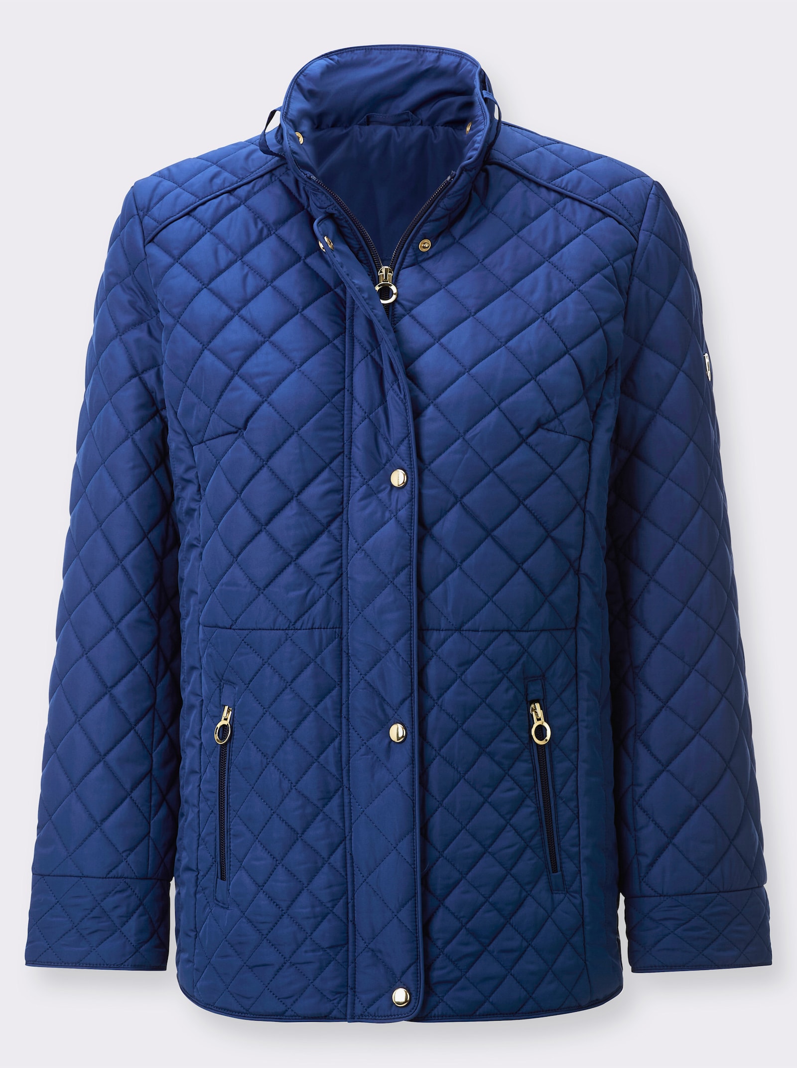 Steppjacke mit knöpfbarer Innentasche - royalblau