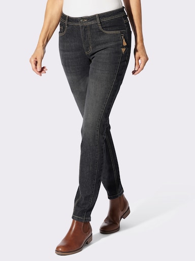 Jeans in modischer Waschung - black denim