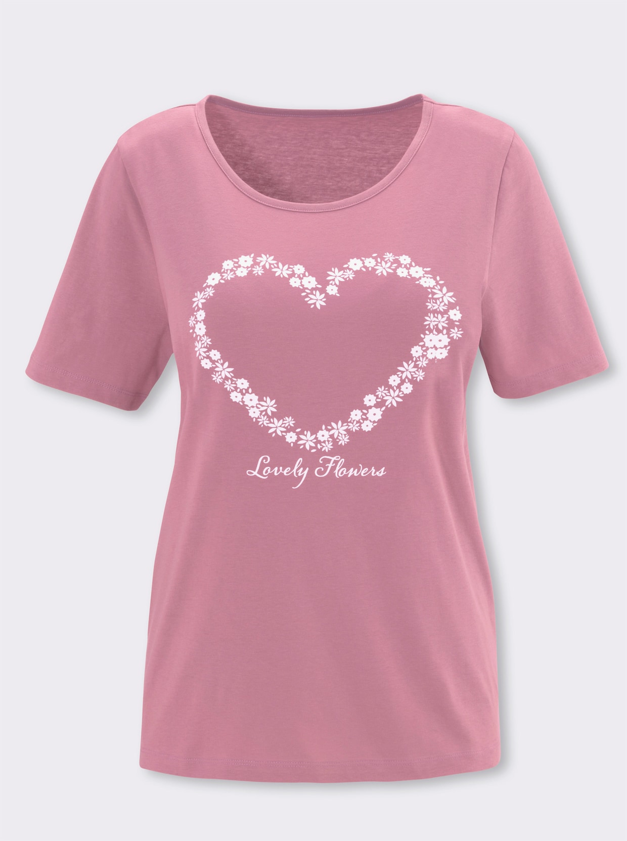 Shirt met korte mouwen - oudroze/wit