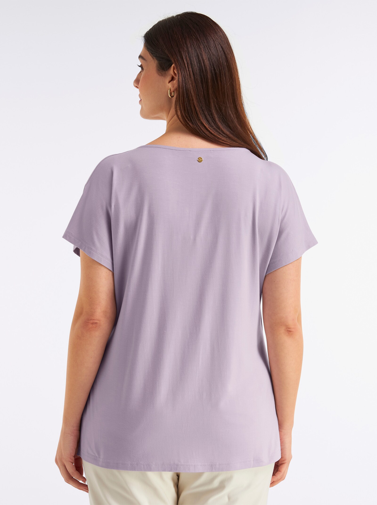 sheego Wasserfallshirt mit überschnittenen Ärmeln - flieder