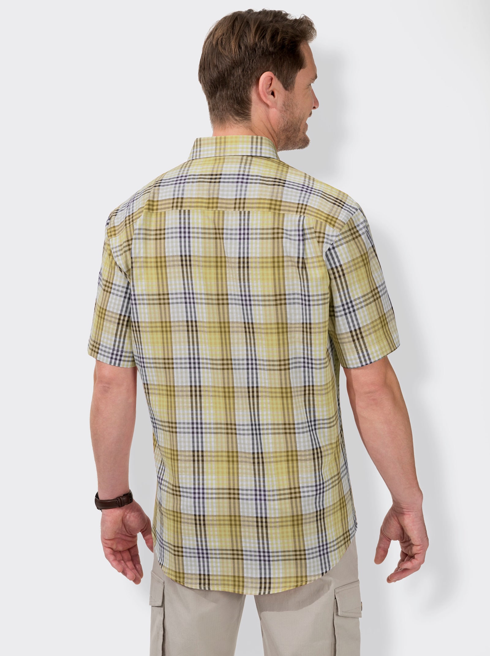 Catamaran Kurzarm-Hemd - gelb-kariert