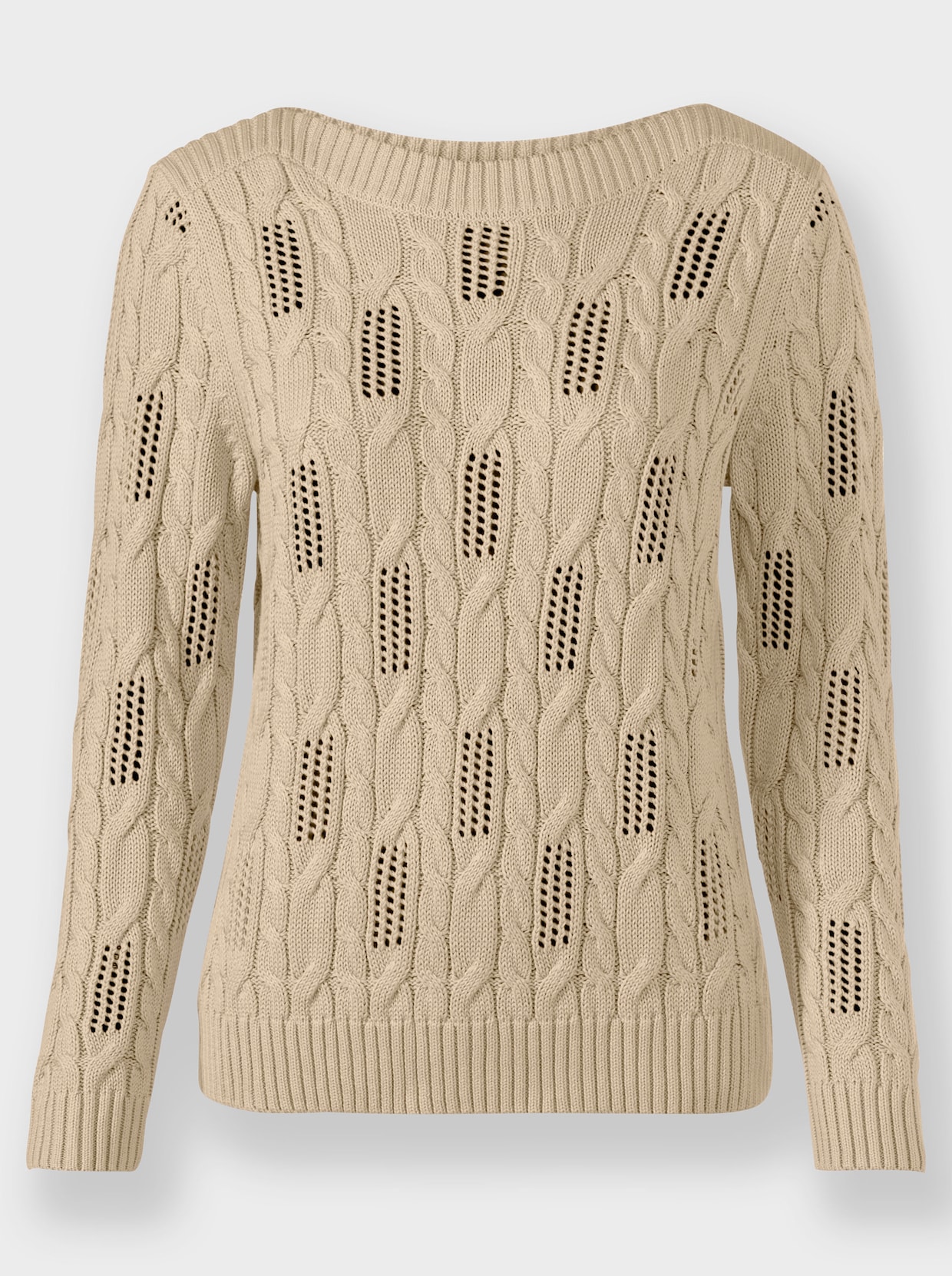 Langarm-Pullover - sand