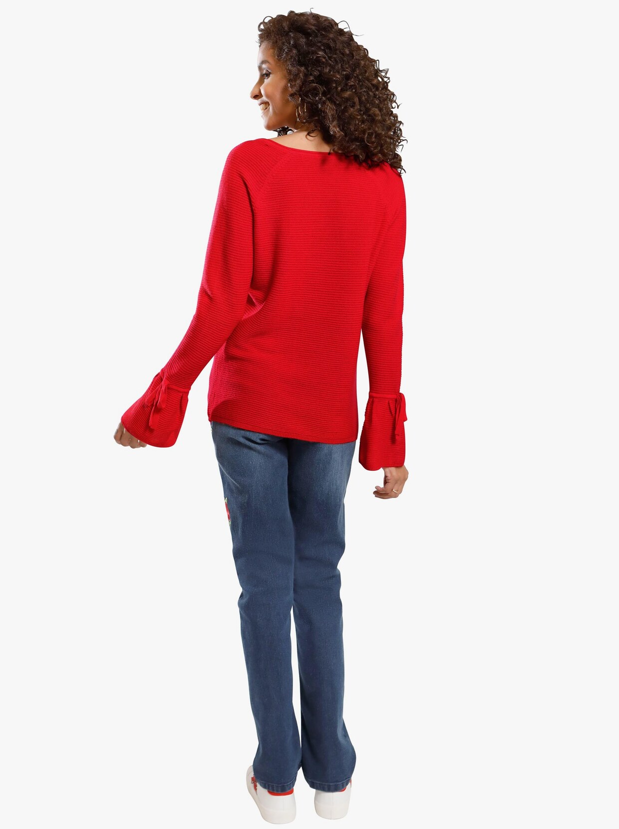 Pullover met ronde hals - rood