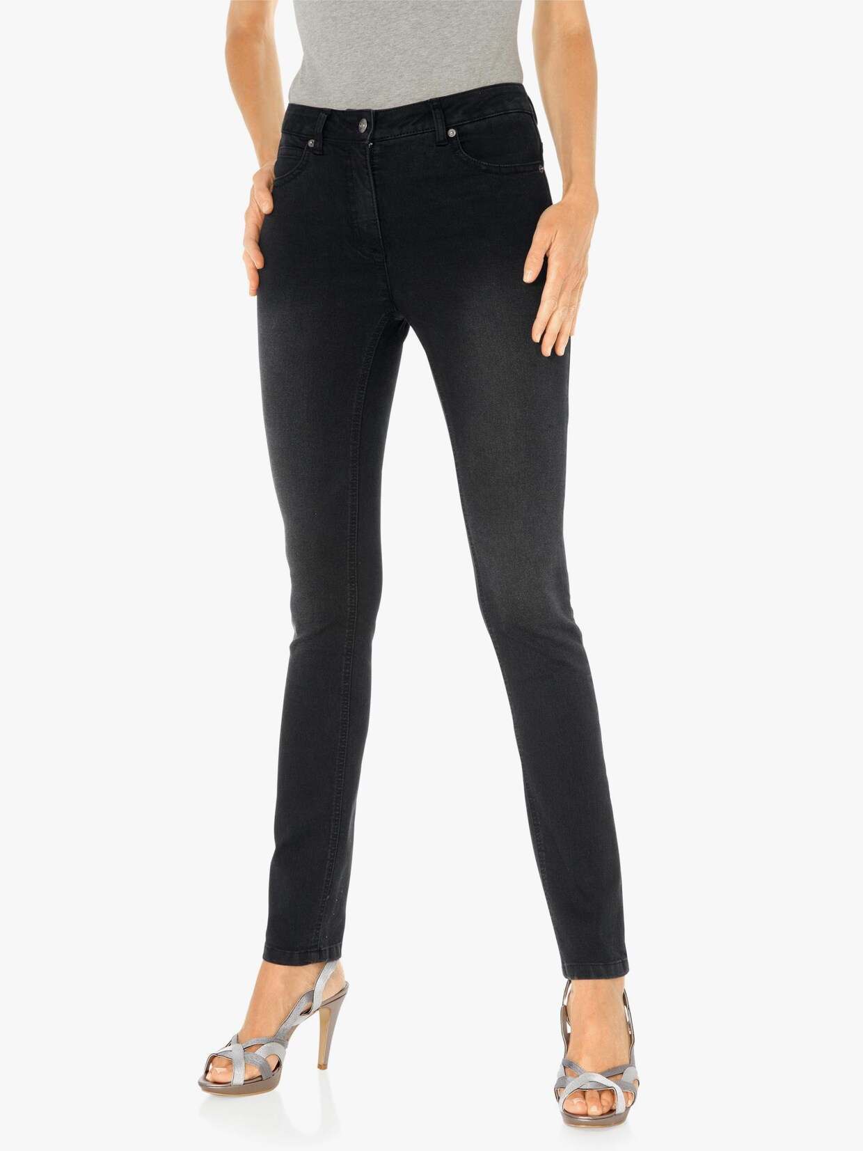 Linea Tesini Bauchweg-Jeans - black denim
