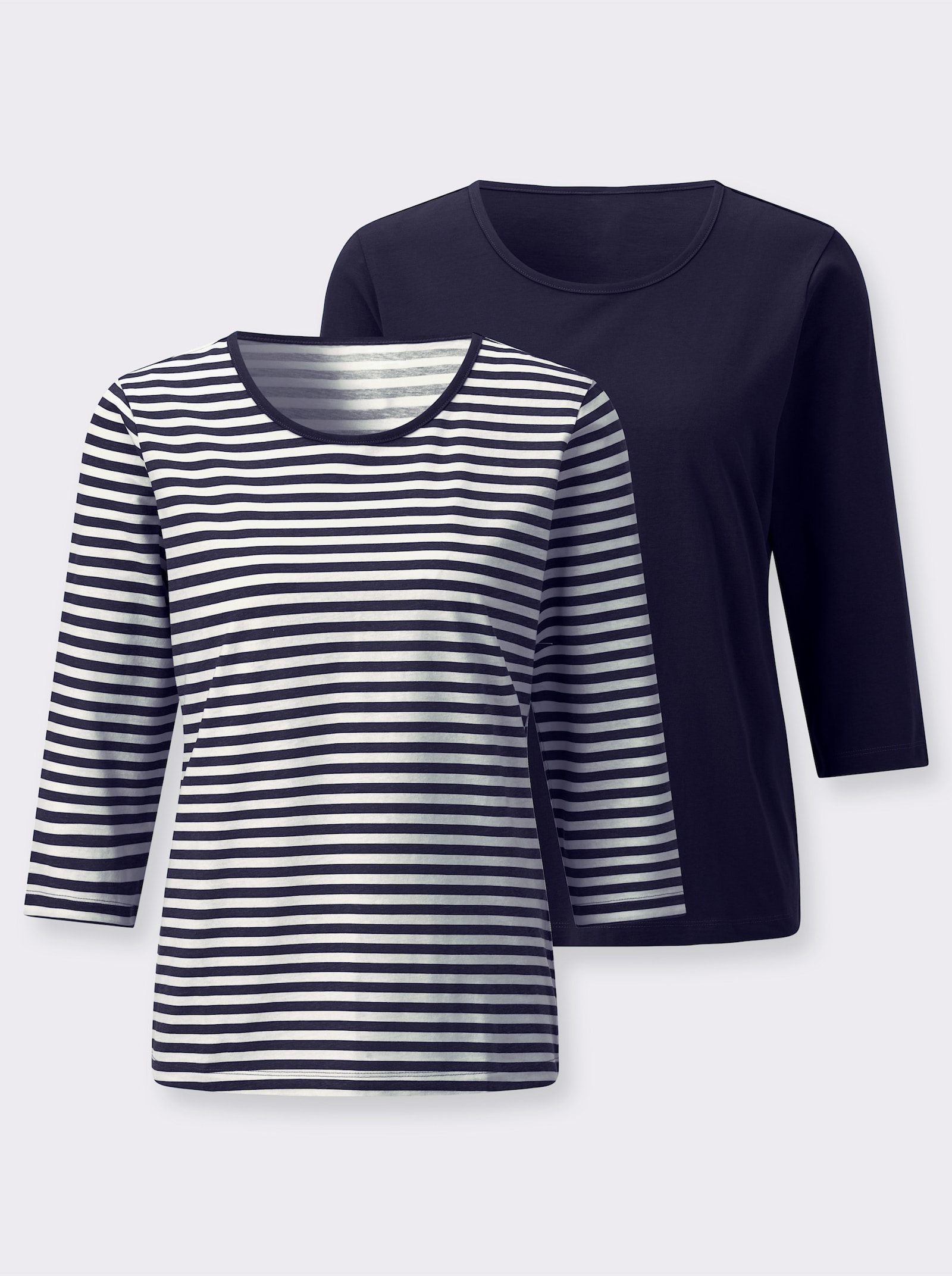 Shirt-Set mit 3/4-Ärmeln - marine