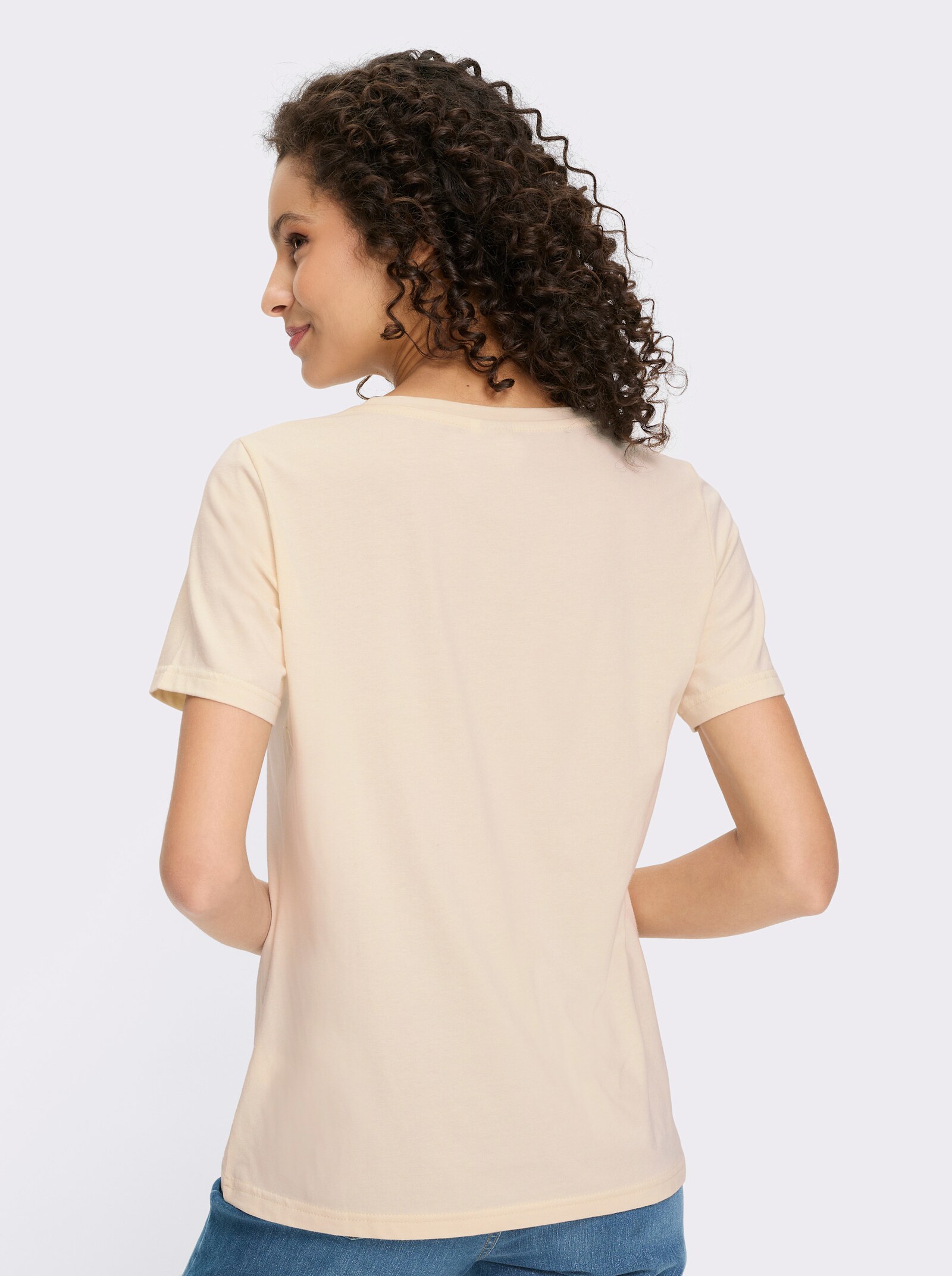 heine T-shirt à manches courtes avec imprimé feuille - couleur ivoire