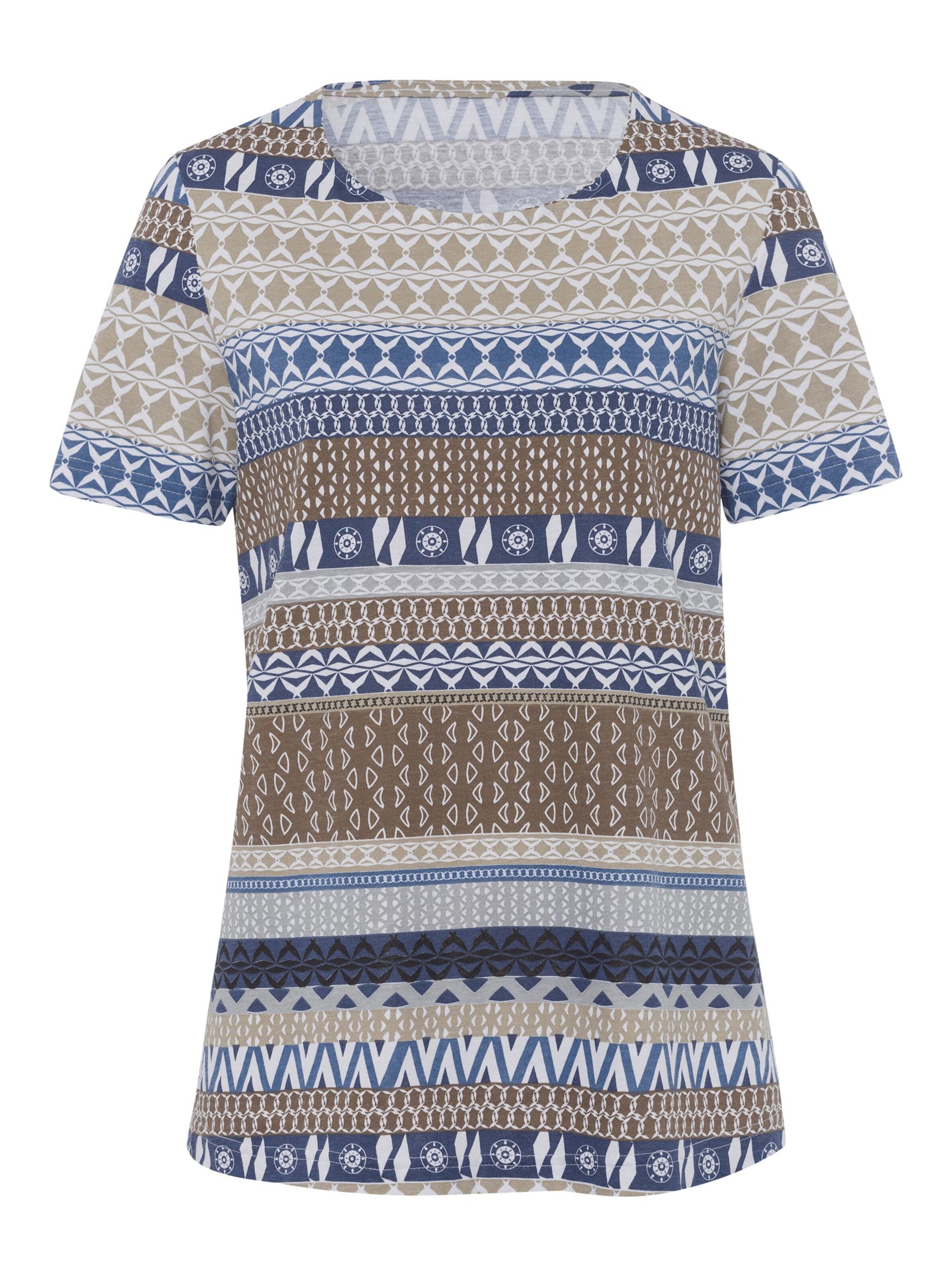 Shirt - jeansblau-bedruckt