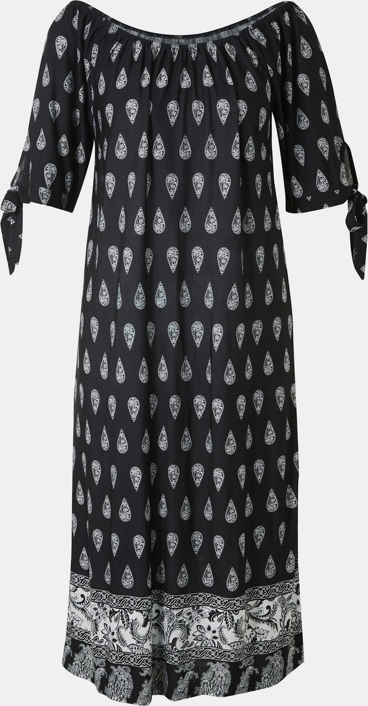 heine Druck-Kleid - schwarz-weiß-bedruckt