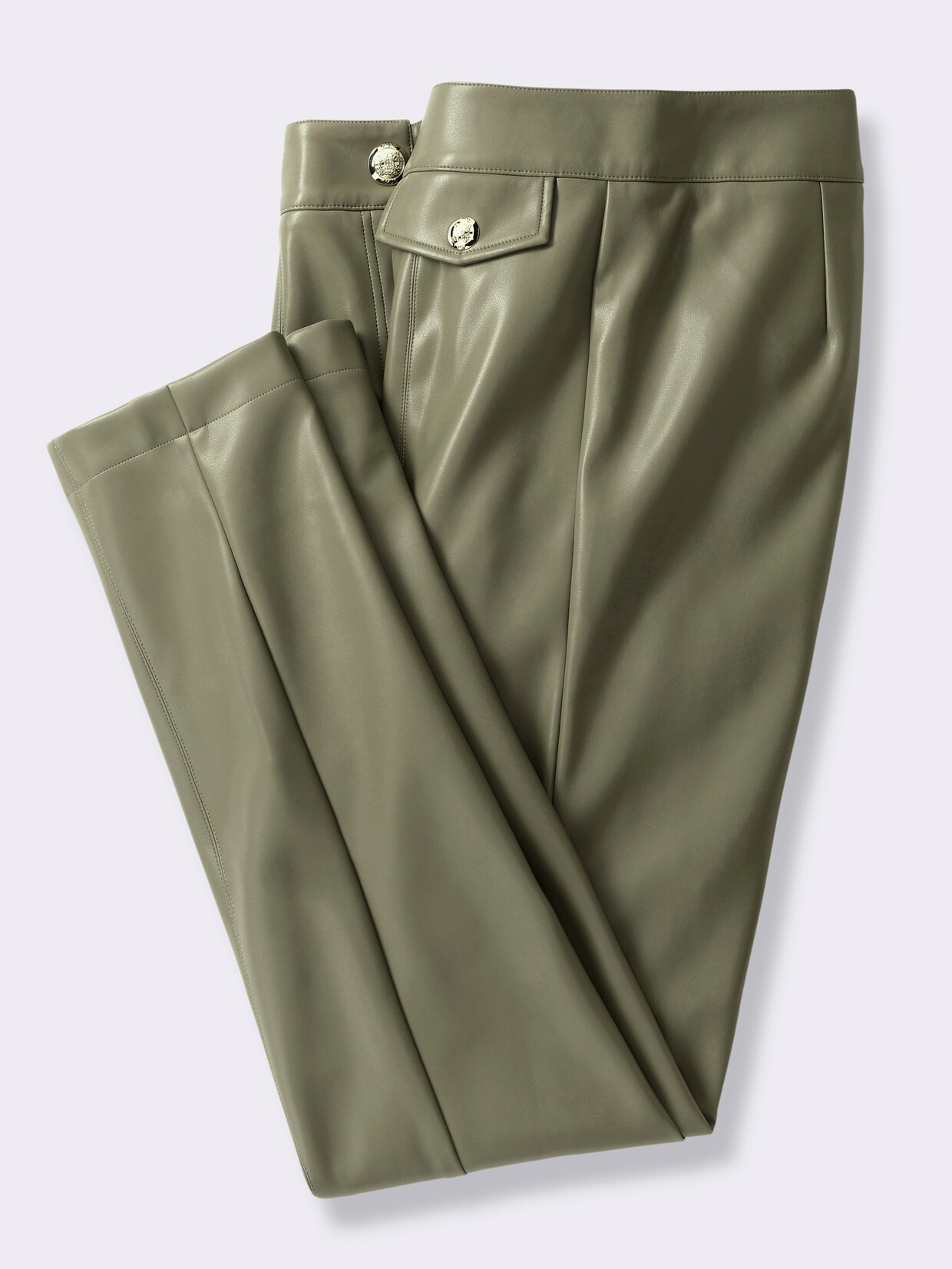 Lederimitathose - khaki