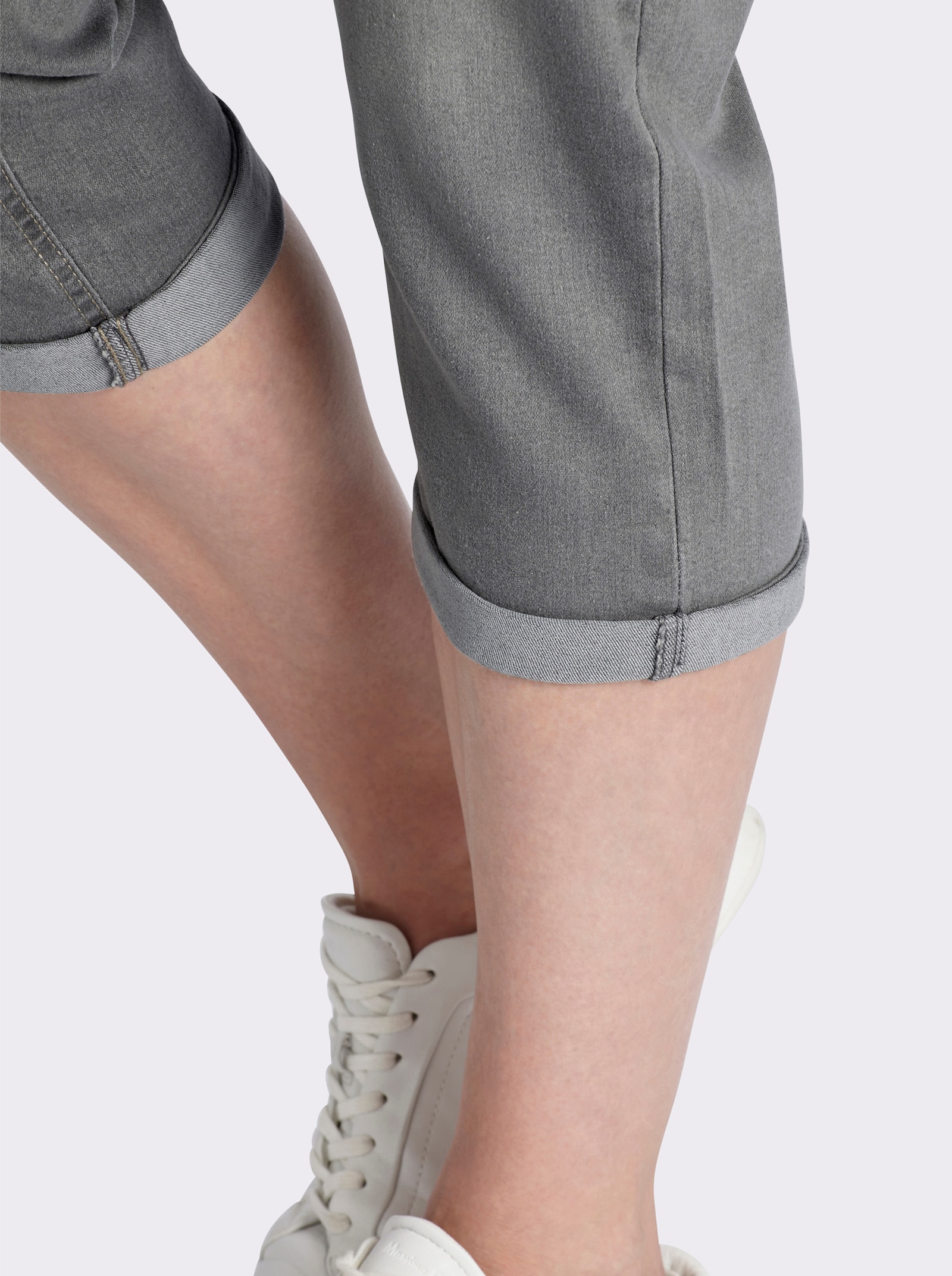 Caprijeans inklusive Gürtel - grey denim