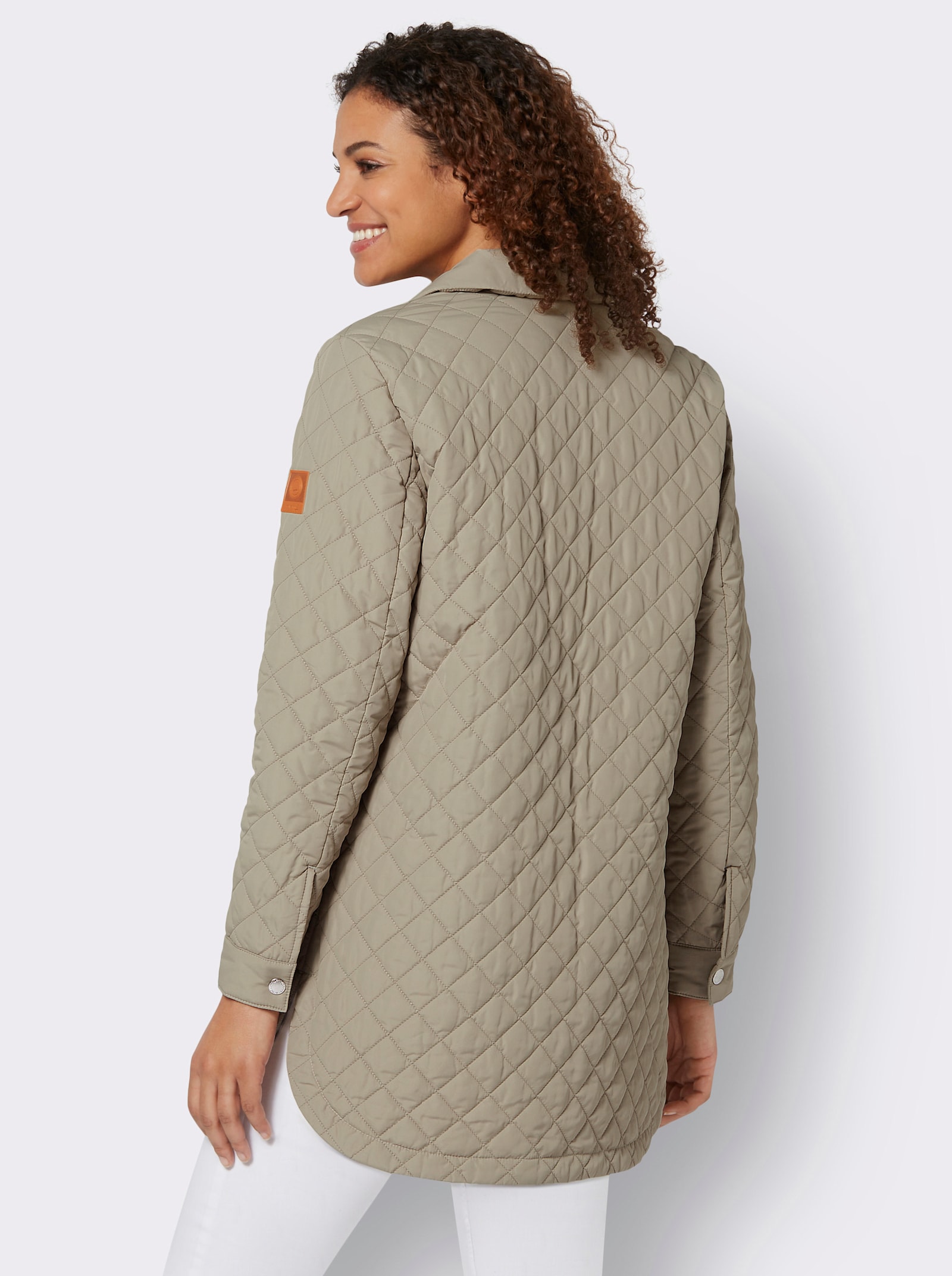 Tussenjack met drukknoopsluiting - leem