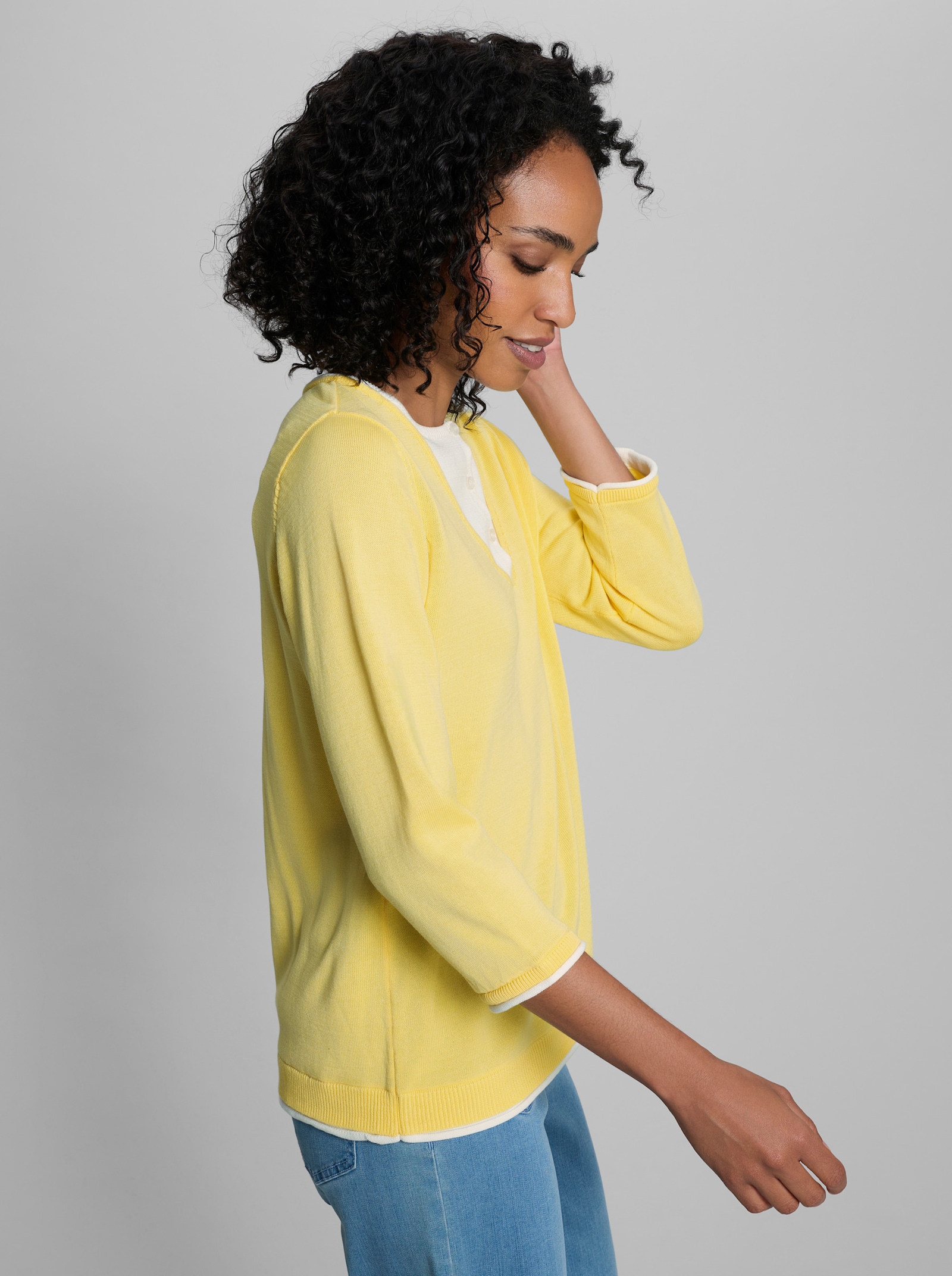 heine Pullover in 2-in-1-Optik - zitrone