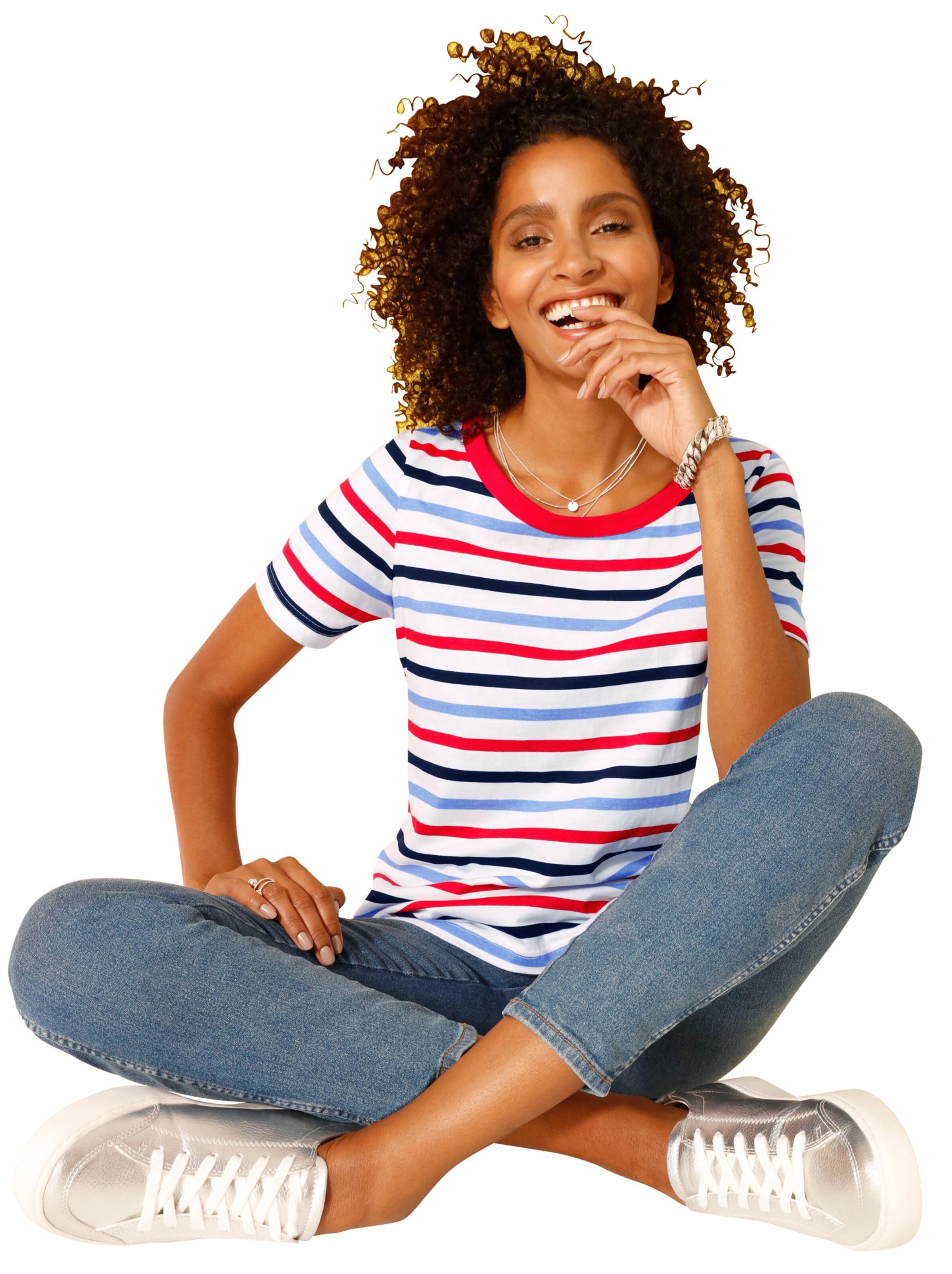 Shirt - weiß-geringelt