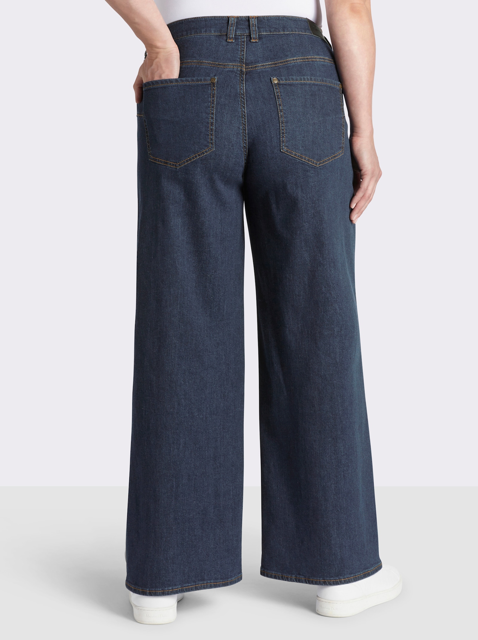 sheego Jeans mit durchgehend weitem Bein - dark blue