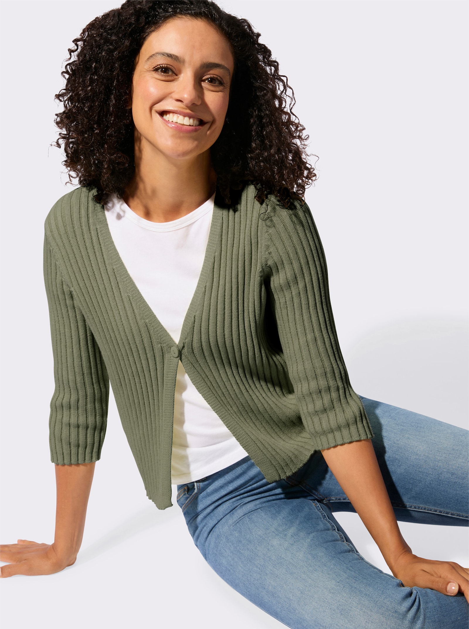 Bolero mit Knopfverschluss - khaki