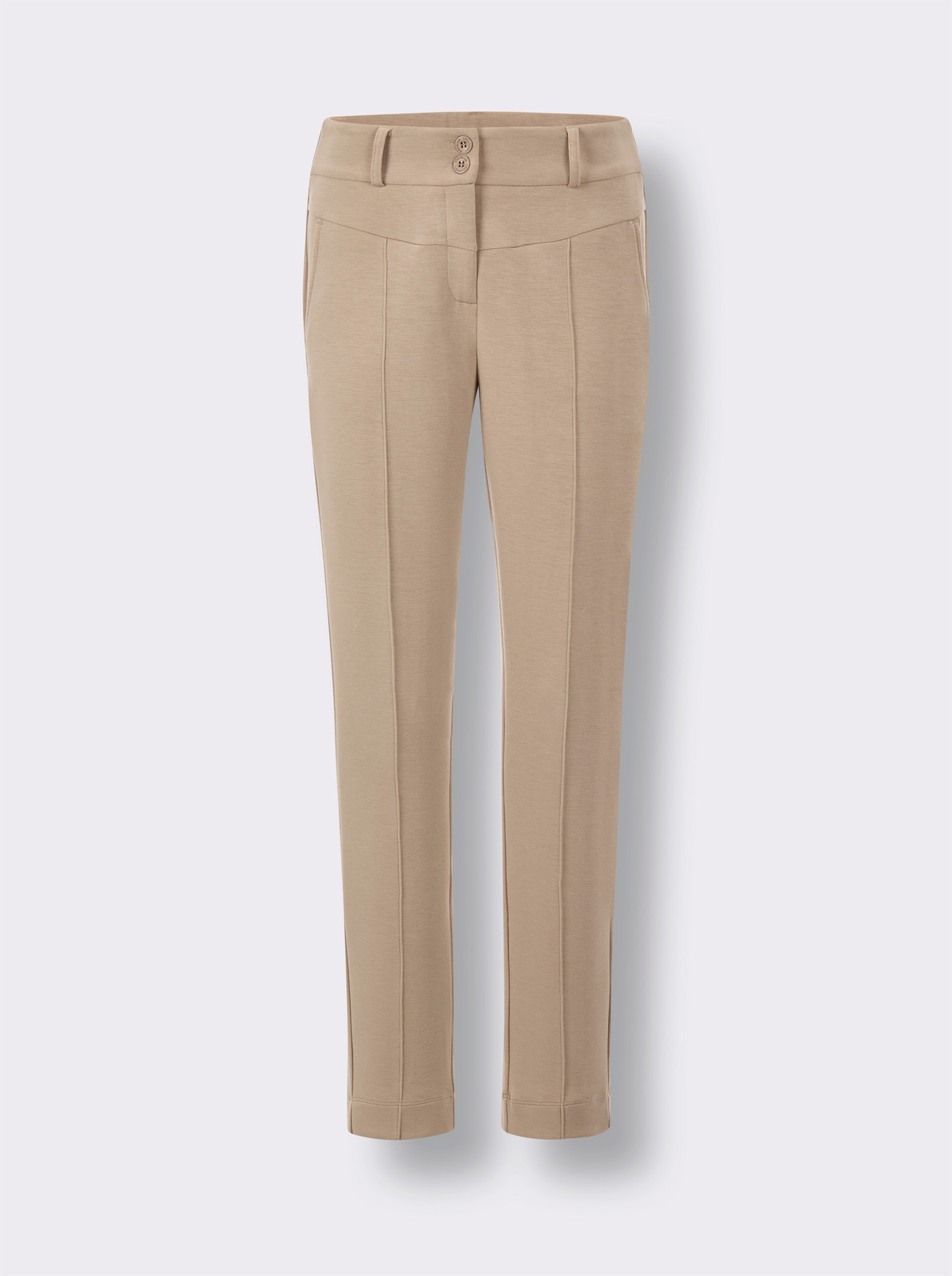CREATION L PREMIUM Jerseyhose mit Biesen - beige