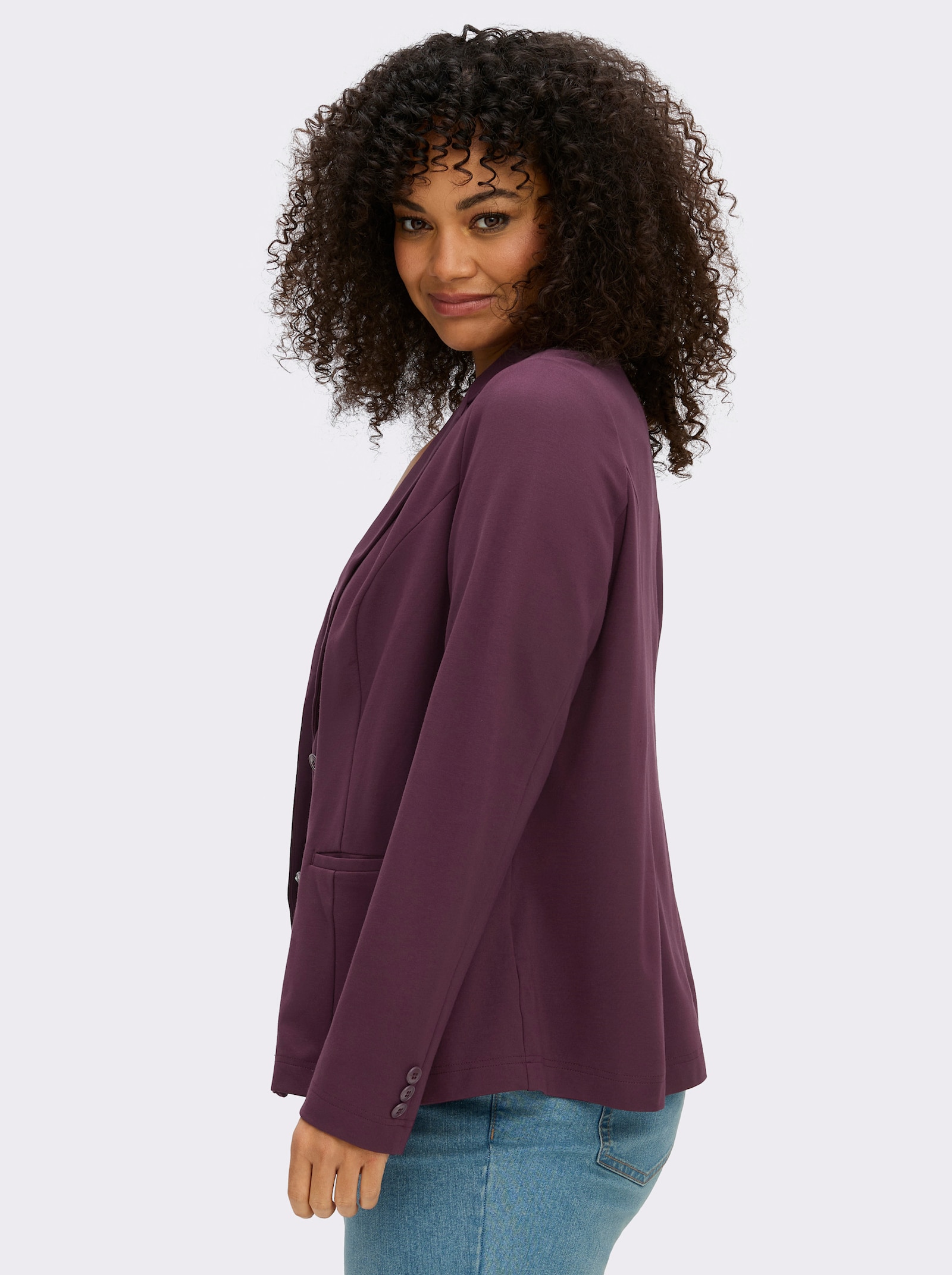 Jerseyblazer in Interlock-Qualität - burgund