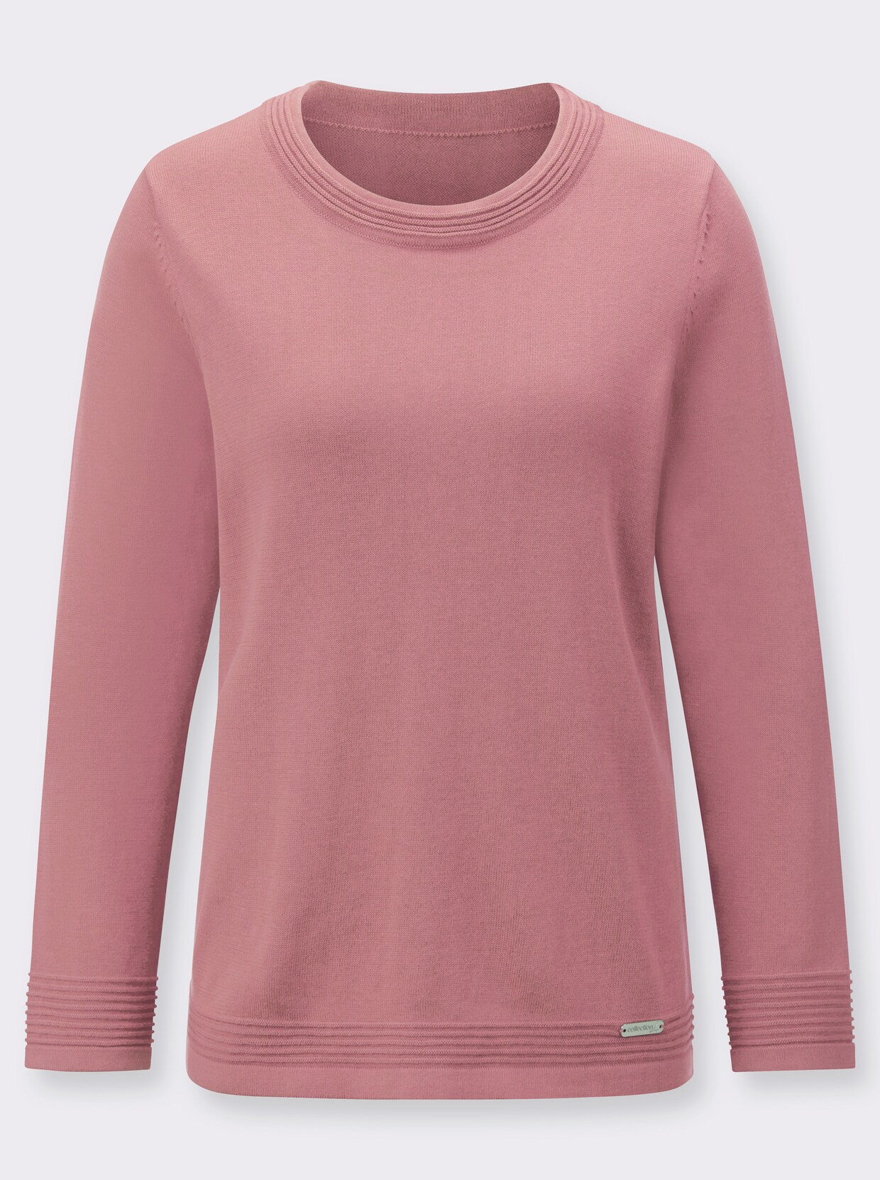 Pullover met ronde hals - rozenkwarts