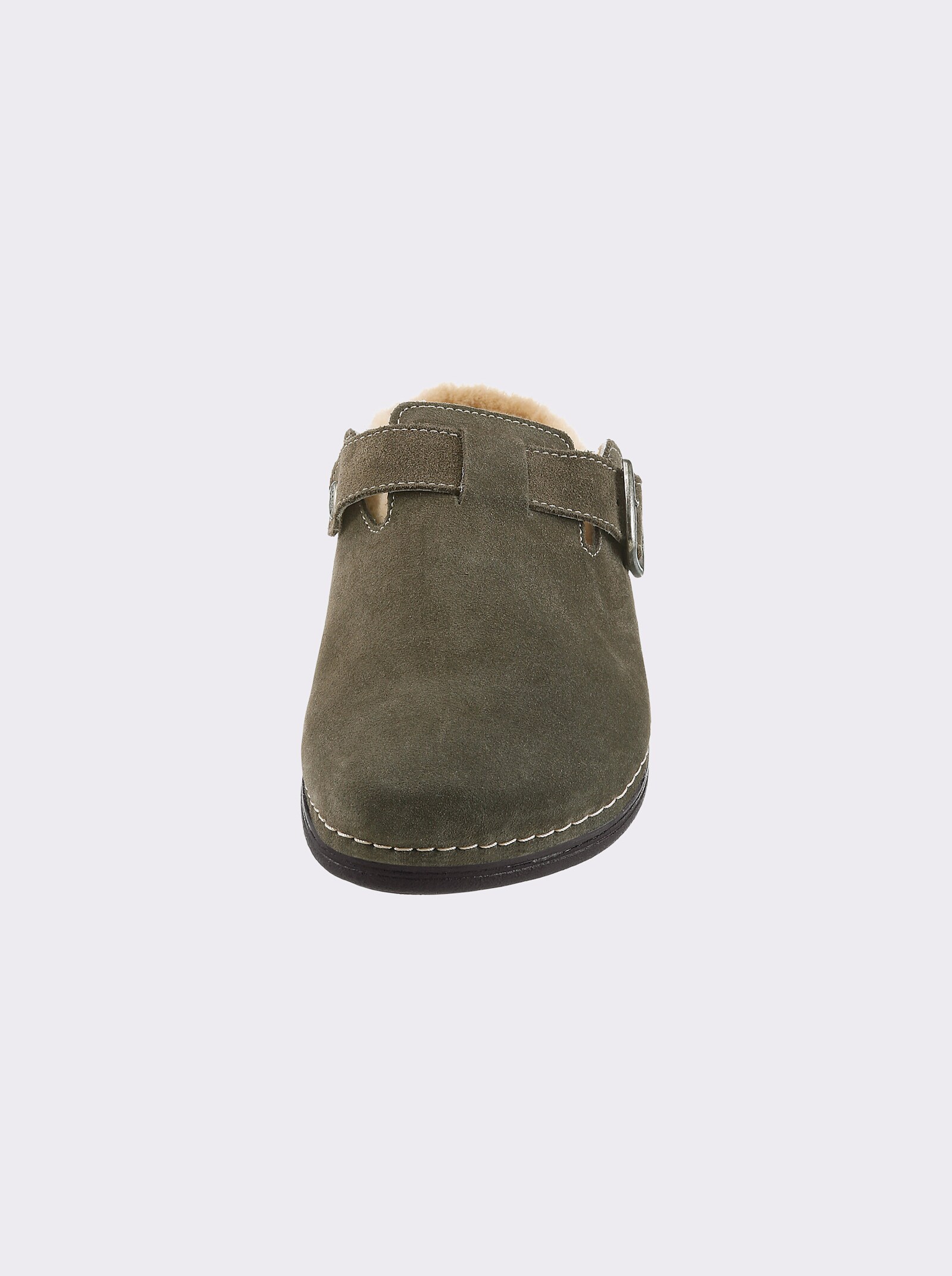 Mubb Pantoffel mit Lammfell gefüttert - khaki
