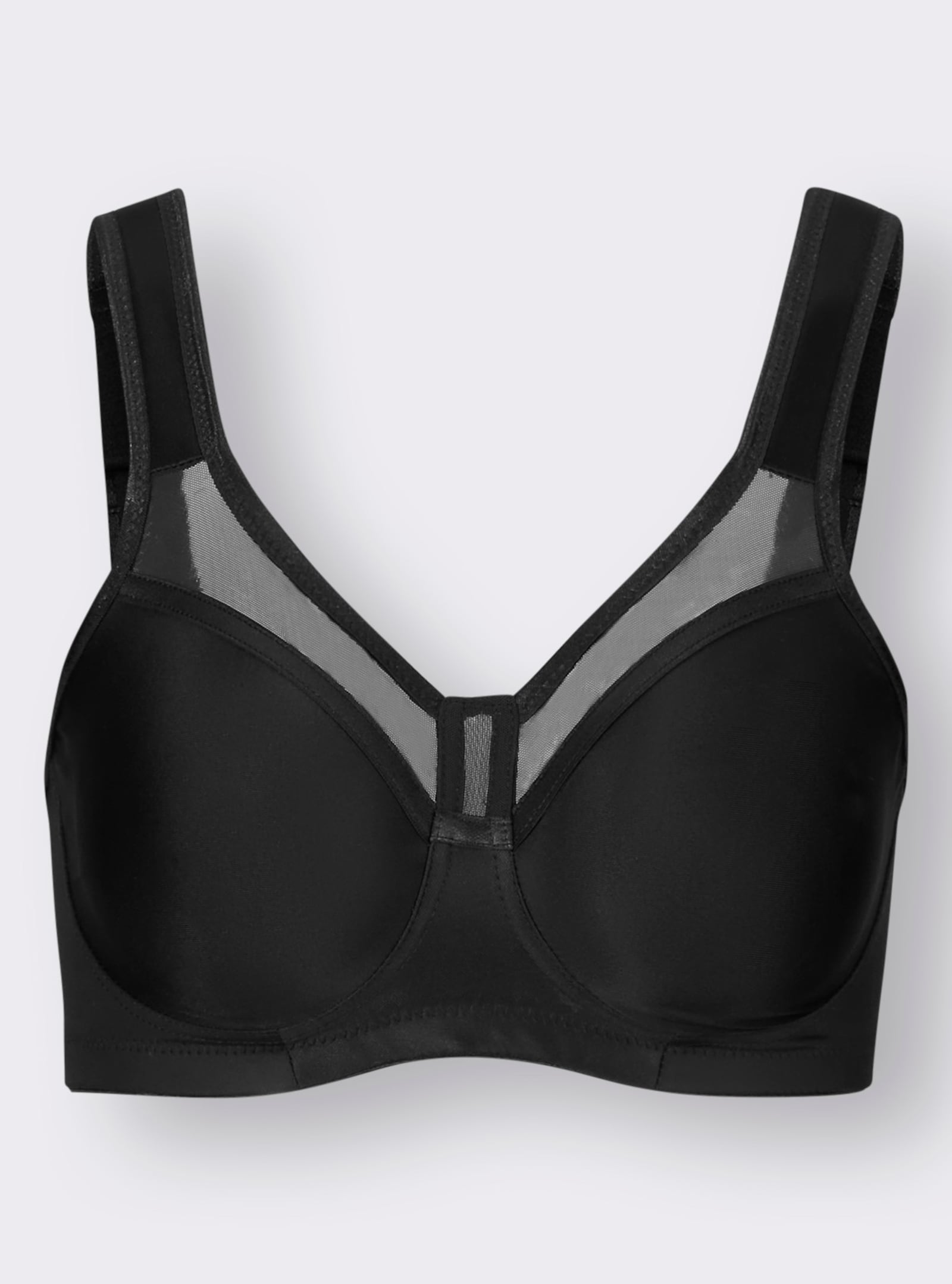 Miss Mary T-Shirt-BH ohne Bügel mit Mesh-Einsatz - schwarz