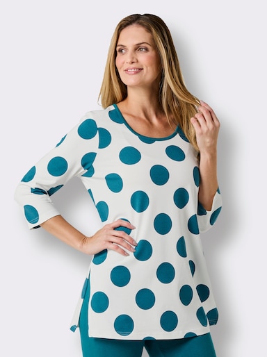 feel good Longshirt - ecru-aquapetrol