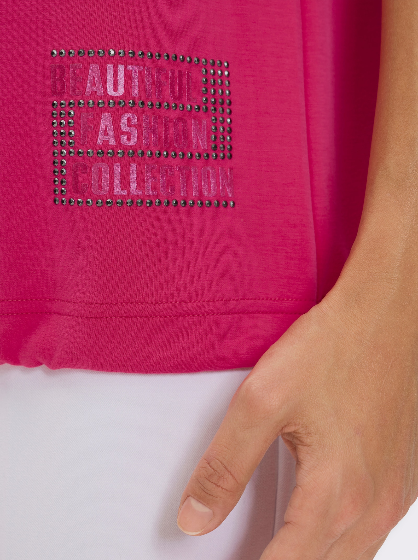 Sweatshirt mit kurzen Ärmeln - pink