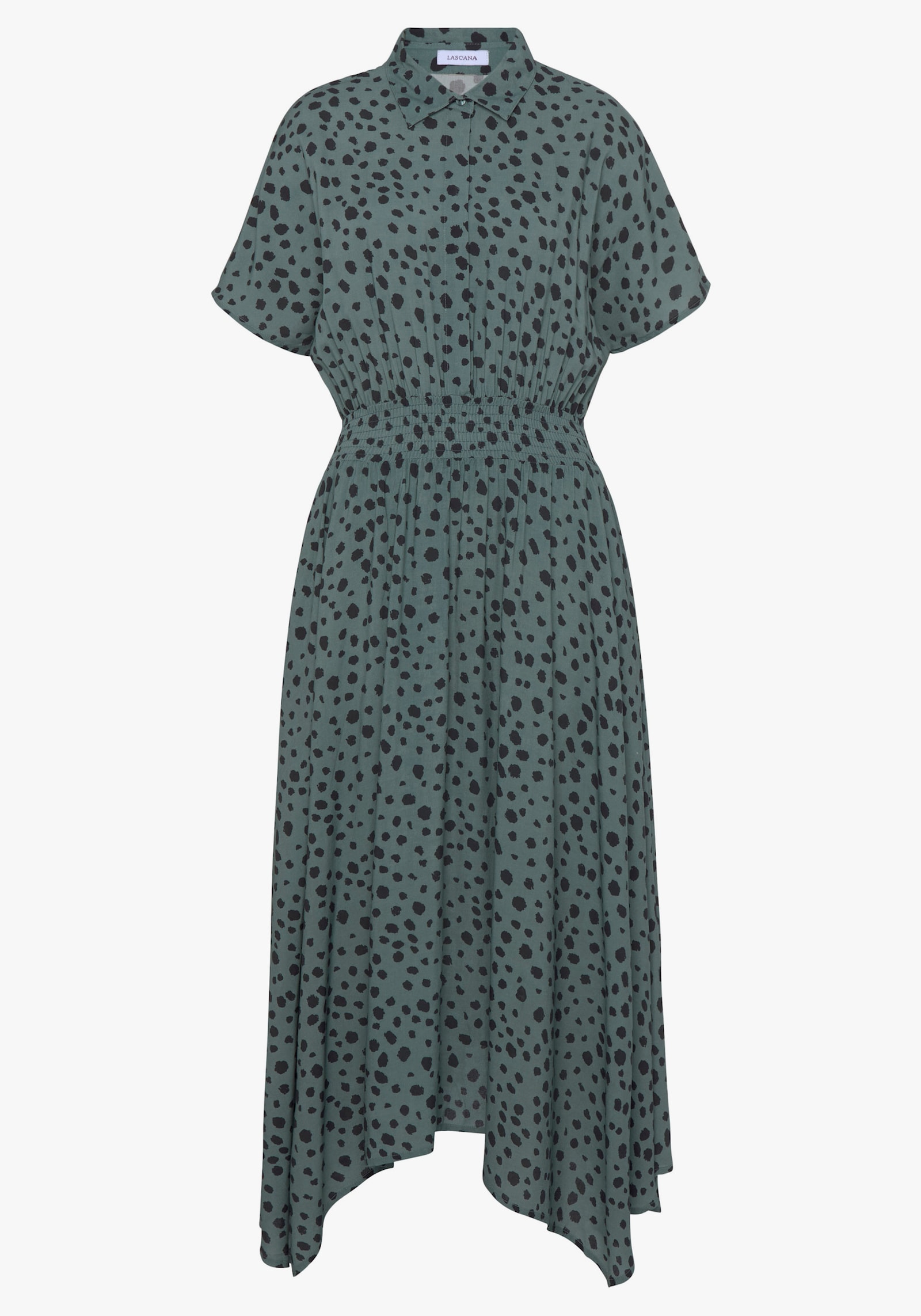 LASCANA Bedrukte jurk - groen/zwart bedrukt