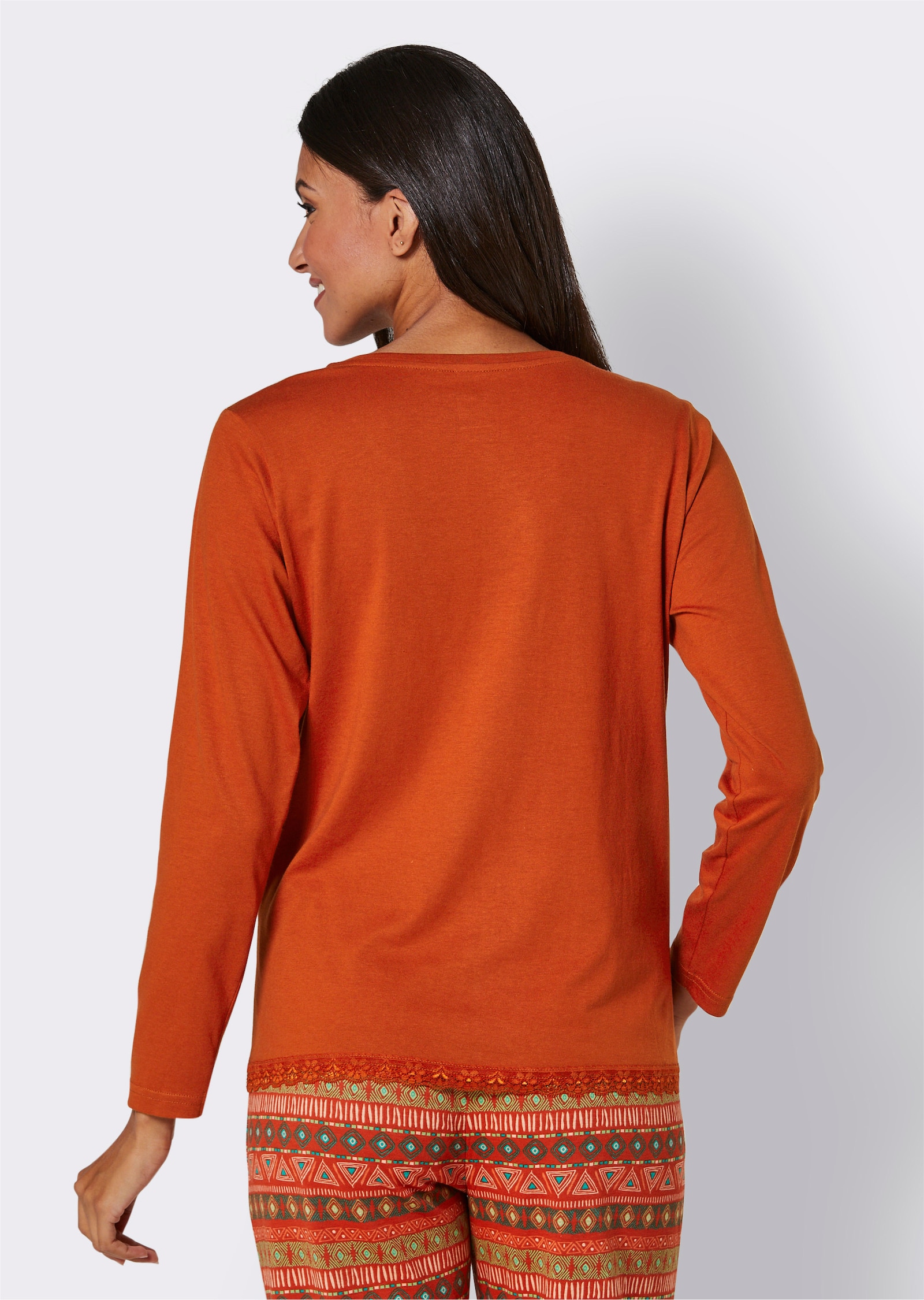 wäschepur Schlafanzug-Shirt - rostrot