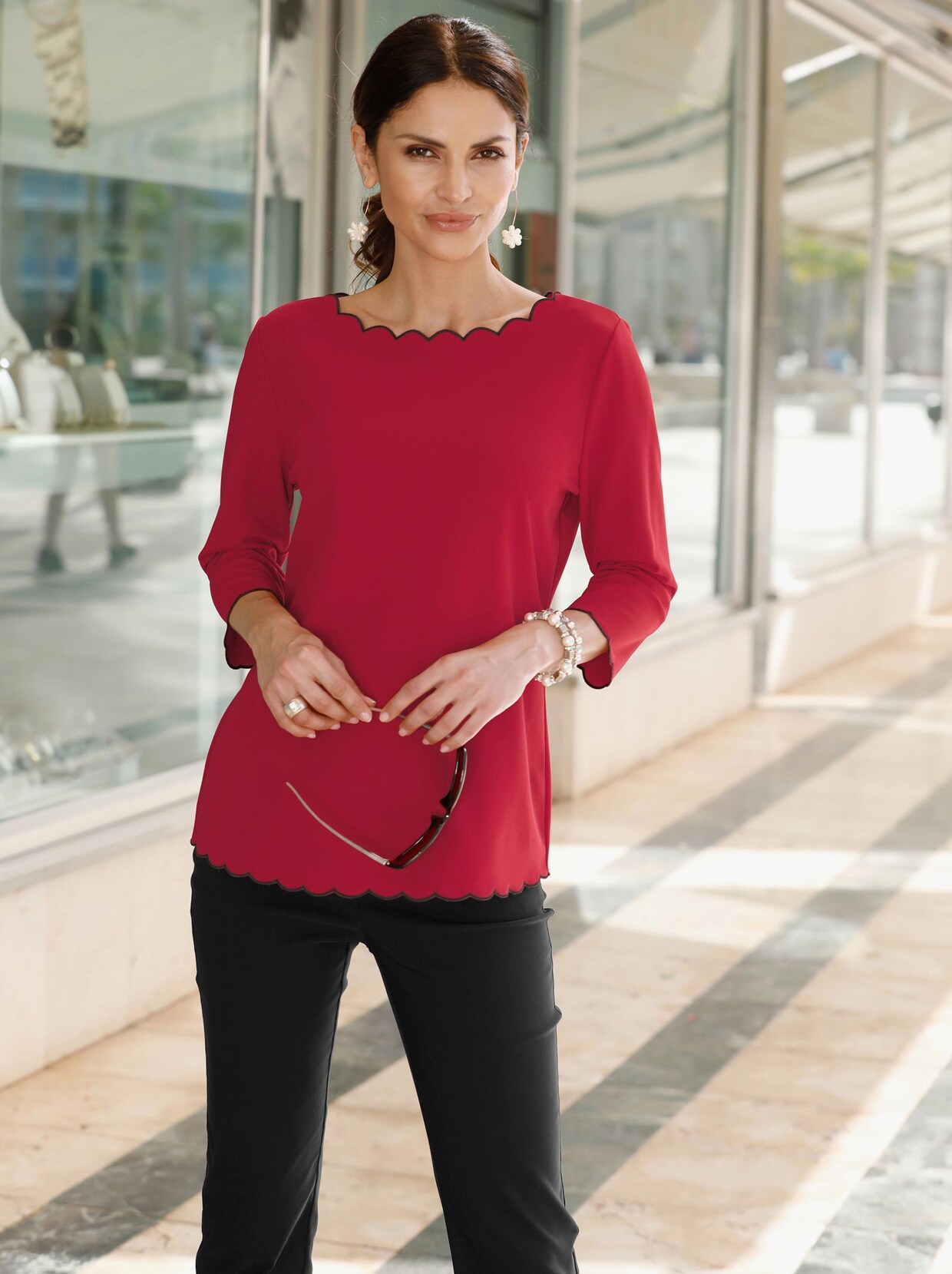 3/4-Arm-Shirt - rot