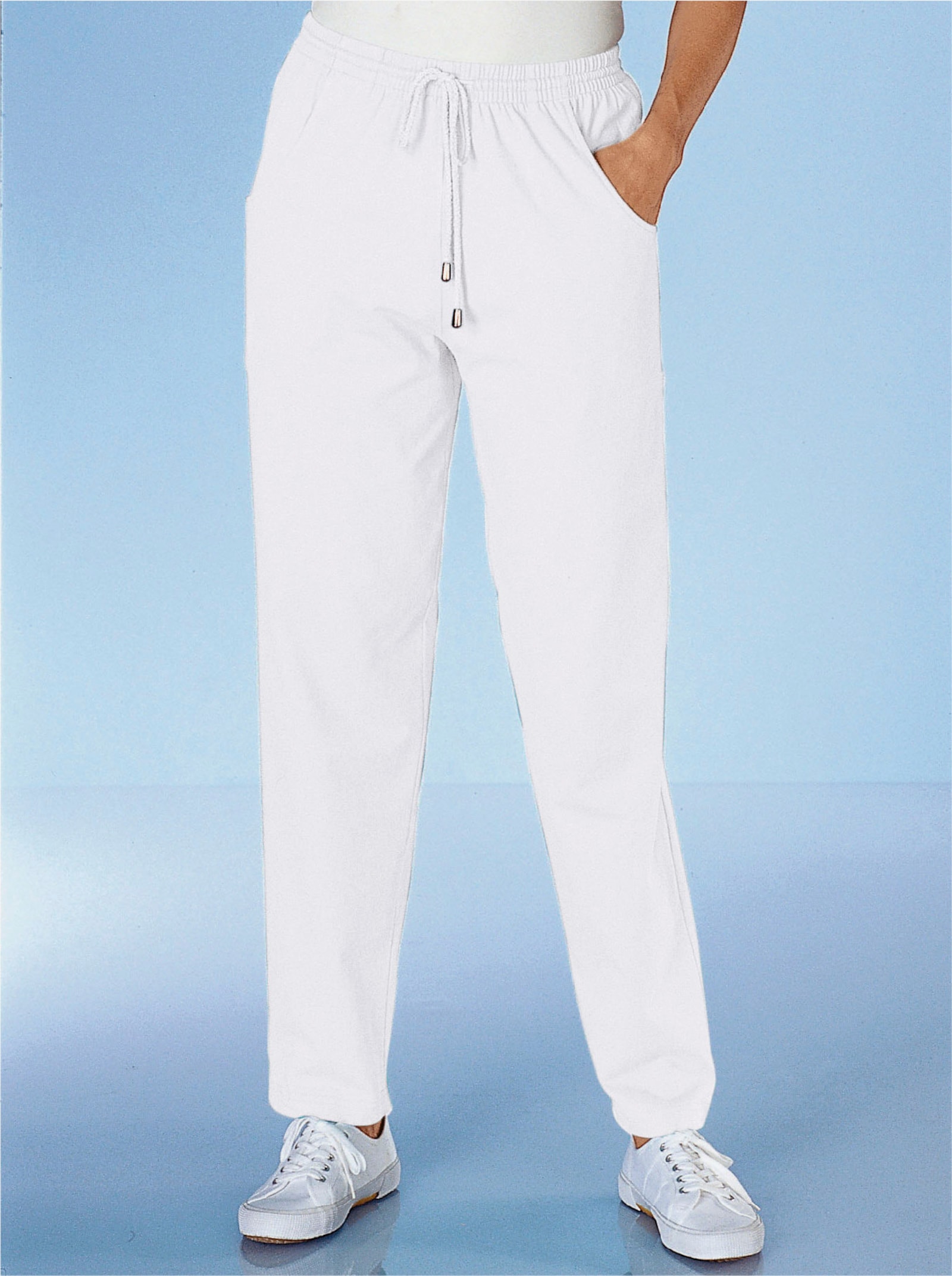 Freizeithose mit Kordelzug - weiß