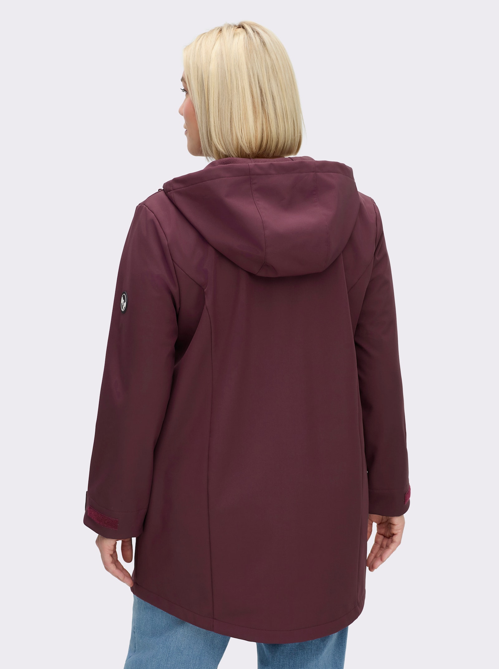 sheego Veste Softshell avec coulisse intégrée - lie-de-vin