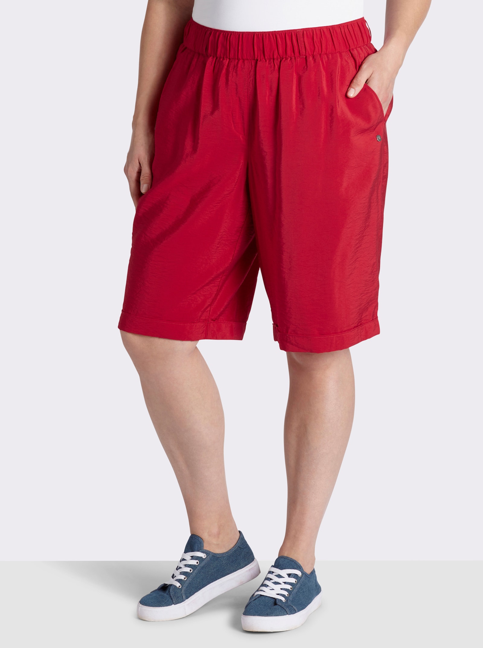 sheego Shorts mit Rundum-Dehnbund - rot