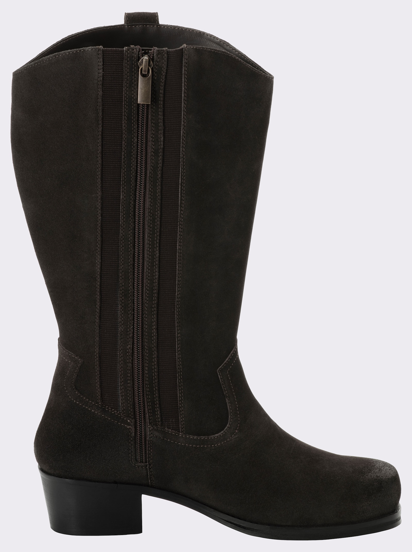 sheego Weitschaftstiefel im Cowboy-Look - schoko