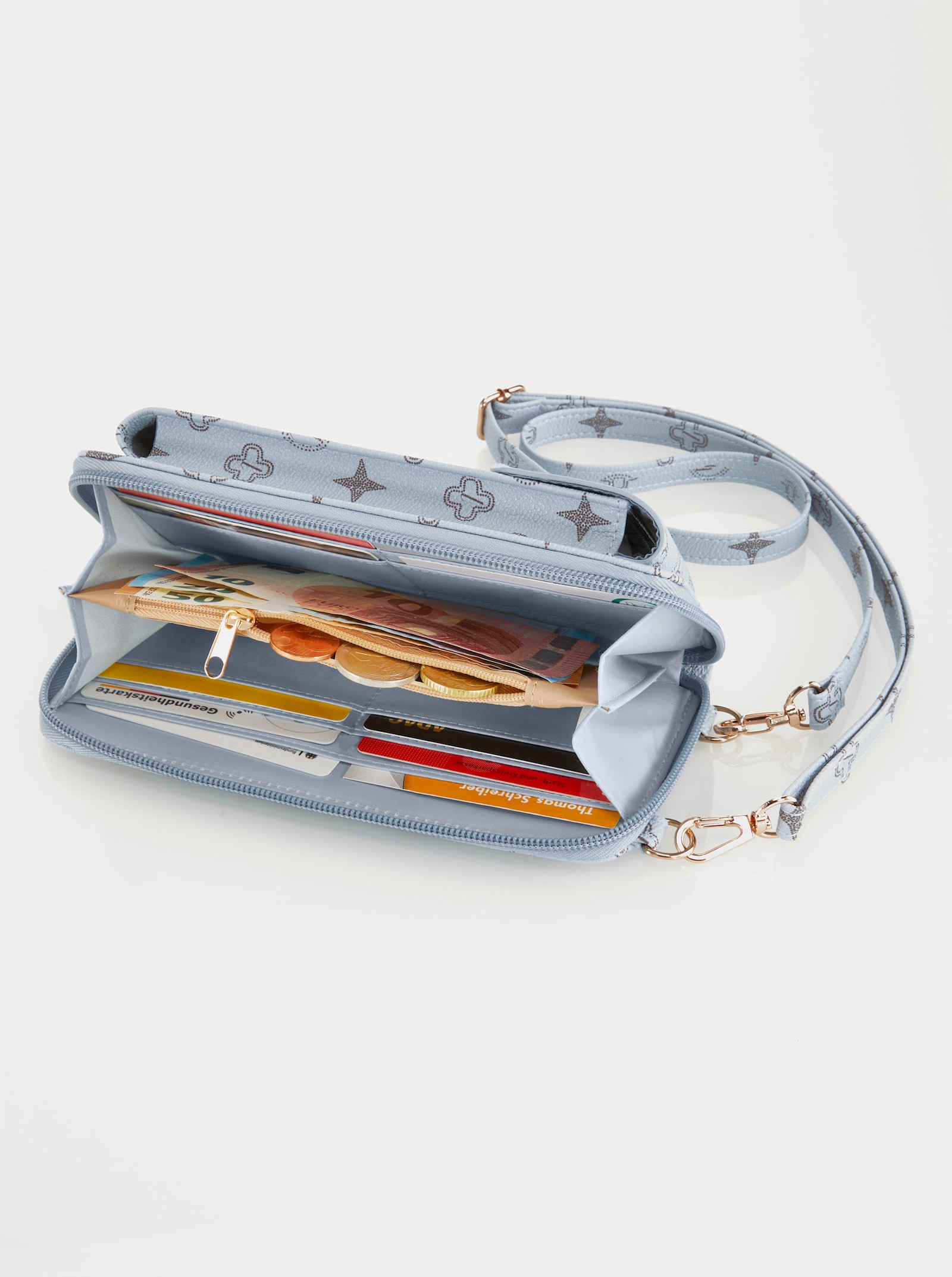 Telefoontasje + horloge - bleu