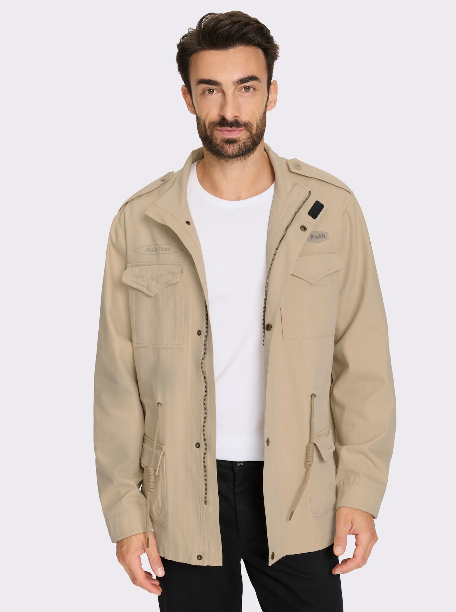 Marco Donati Longjacke mit Schulterriegel - beige