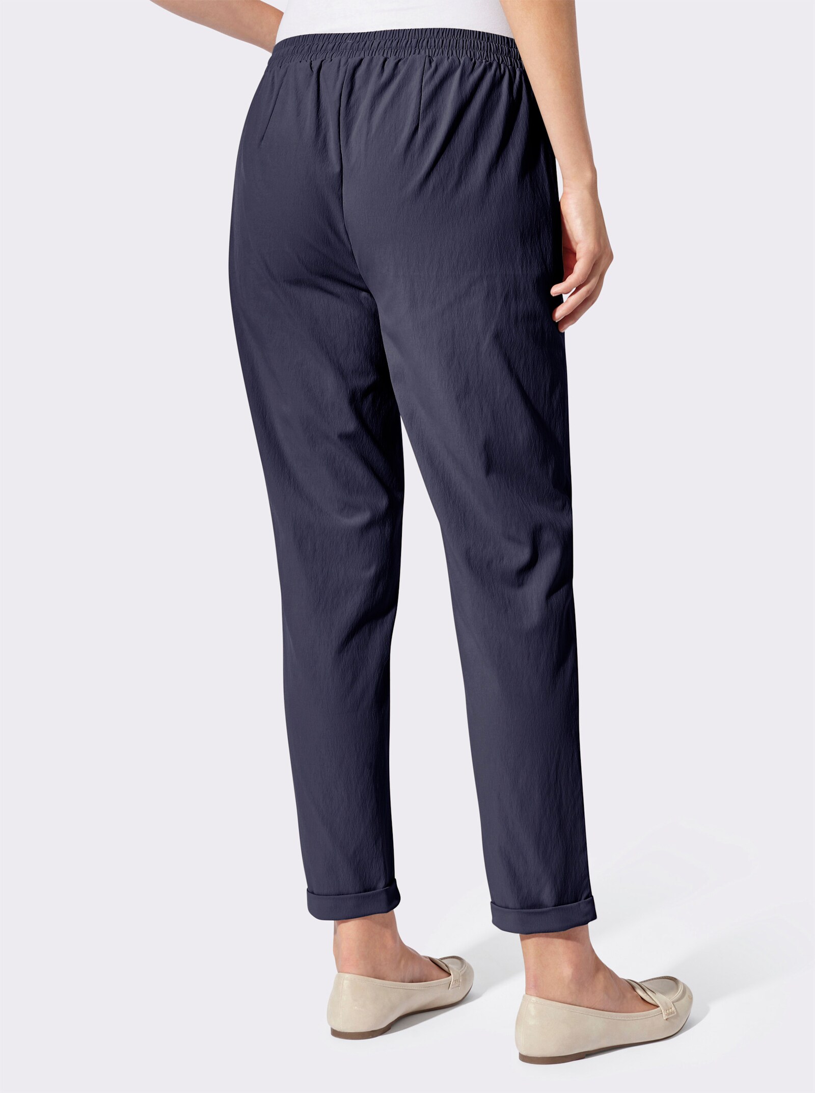 Schlupfhose mit silberfarbigen Details - marine