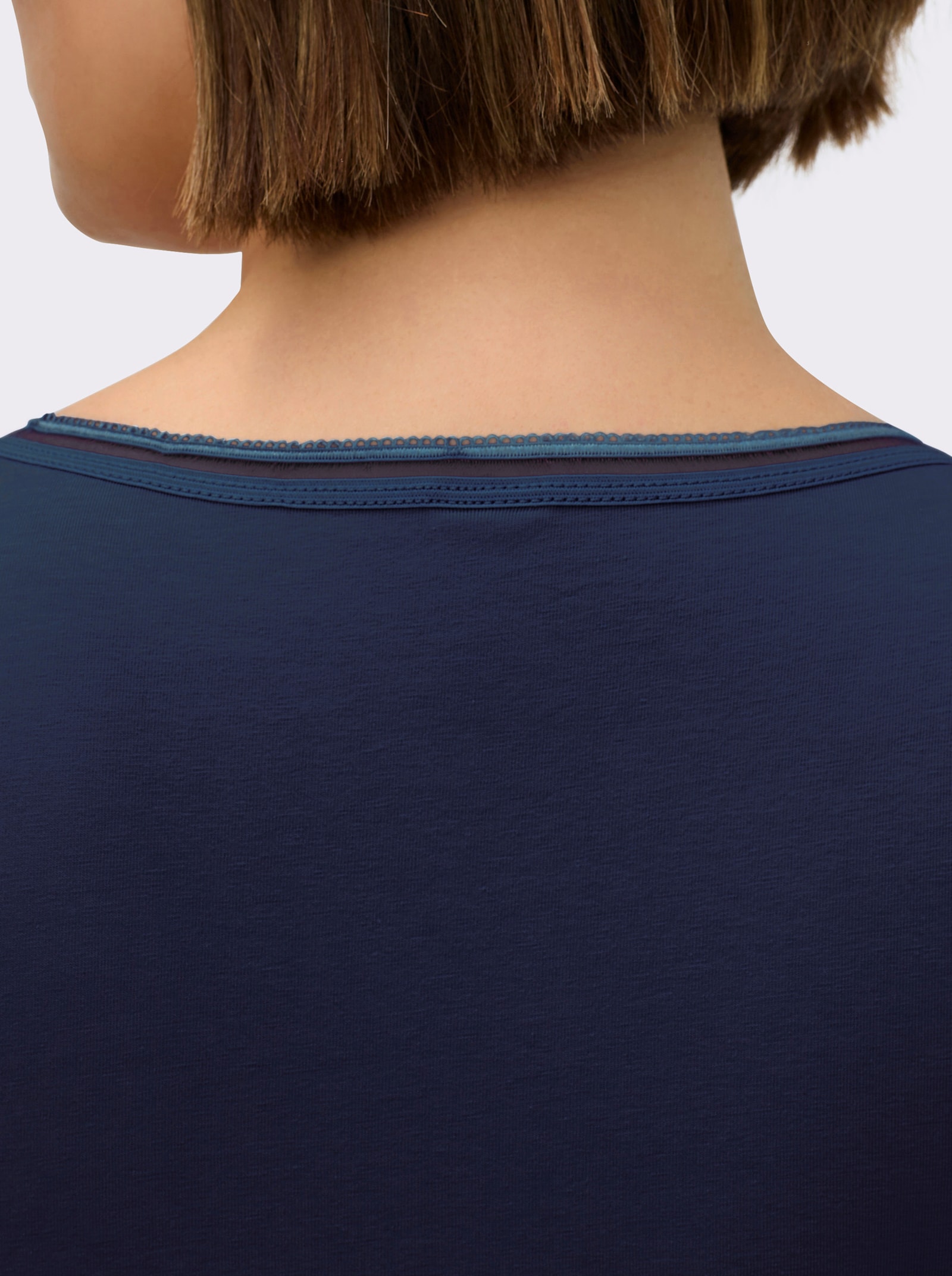 wäschepur BH-Hemd mit elastischem Zierband - marine