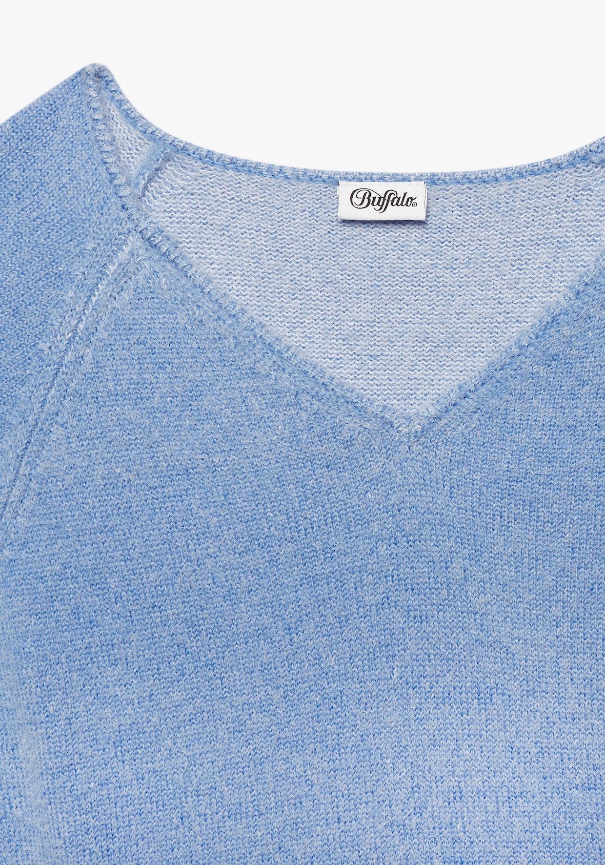 Buffalo Pullover met V-hals - blauw gemêleerd