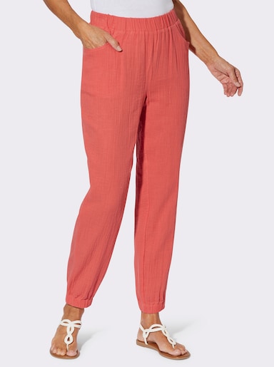 Schlupfhose in Musselin-Qualität - grapefruit