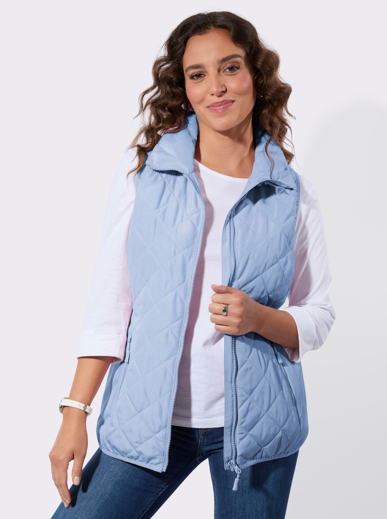 Steppweste in Microfaser-Qualität - eisblau