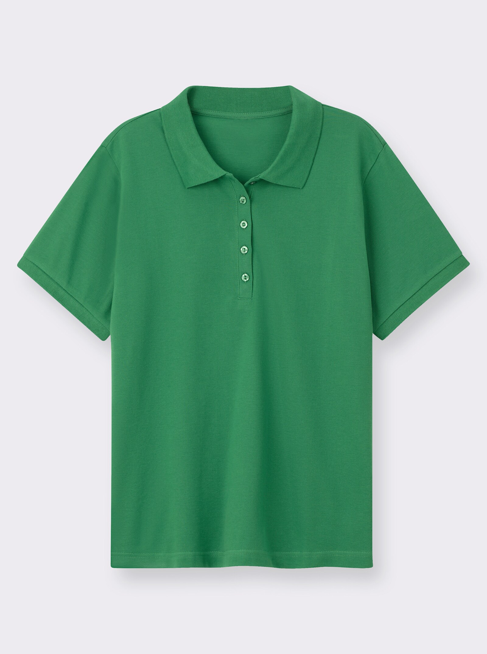Poloshirt mit Seitenschlitzen - grün
