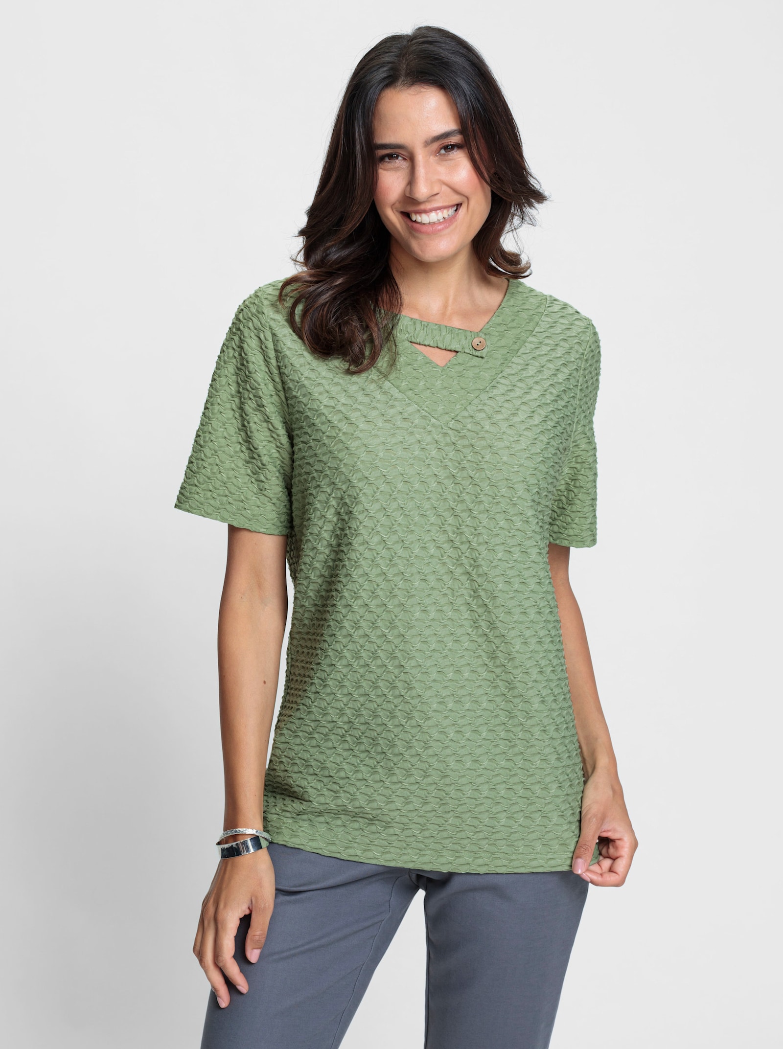 Shirt mit Applikation - eucalyptus