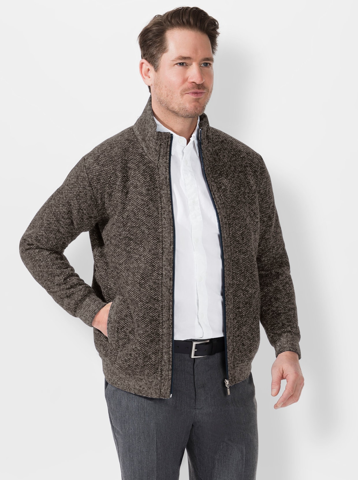 Marco Donati Strickjacke - braun-meliert