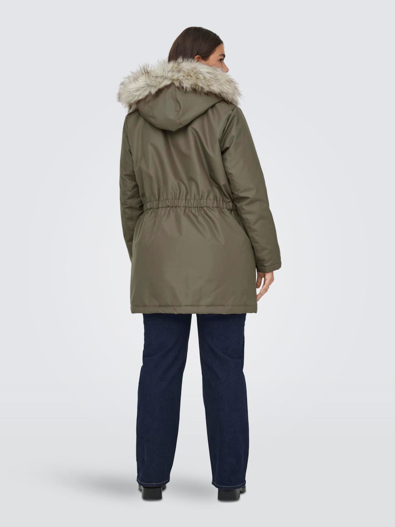 ONLY CARMAKOMA Parka - stone gray detail:nature fur